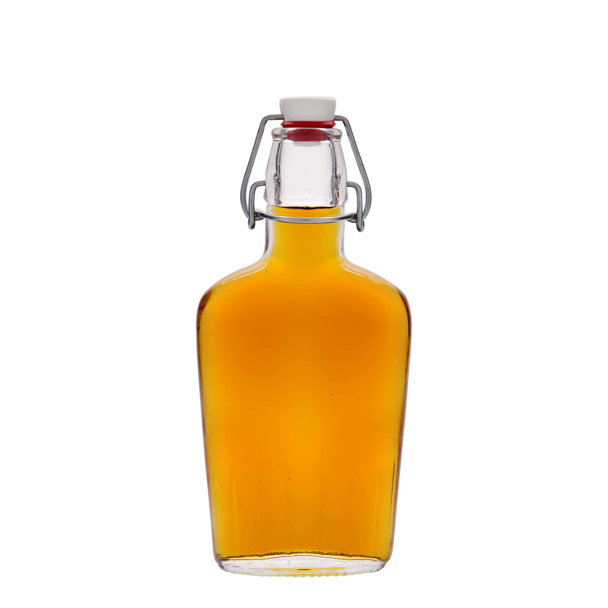 250 ml skleněná láhev 'Fiaschetta', oválná, hrdlo: uzávěr s pákou