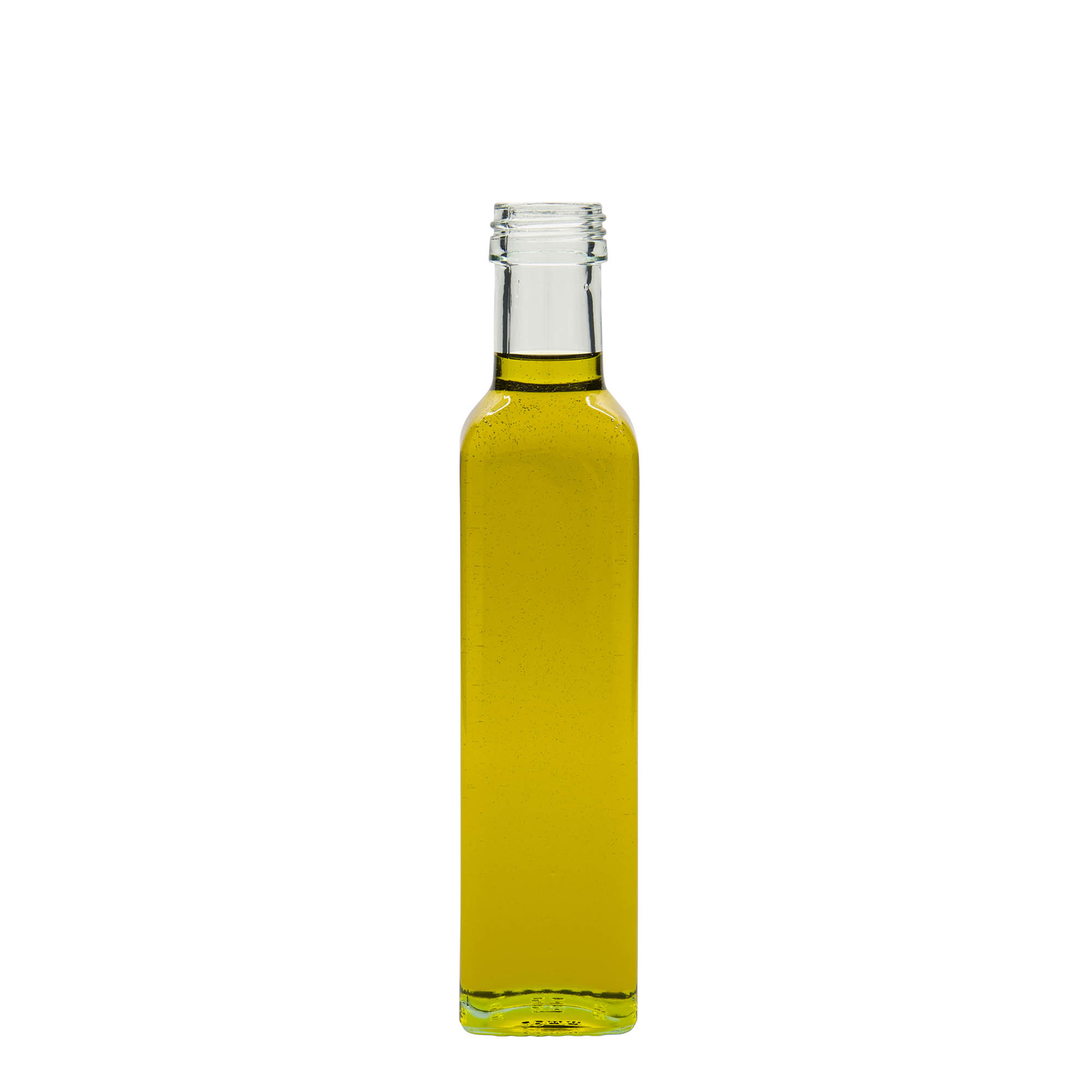 250 ml skleněná láhev 'Marasca', čtvercová, hrdlo: PP 31,5