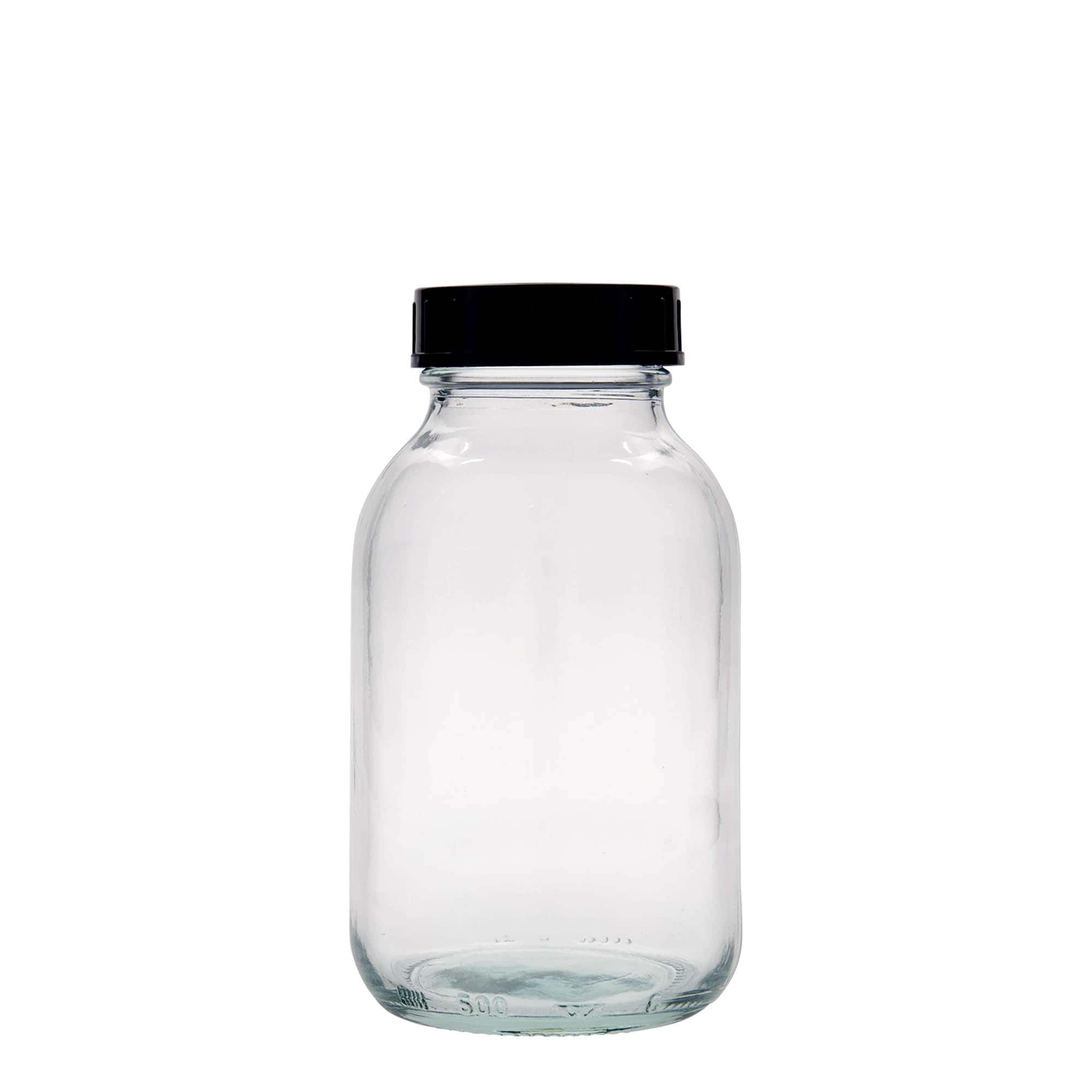 Sklenice s širokým hrdlem 500 ml, uzávěr: DIN 55