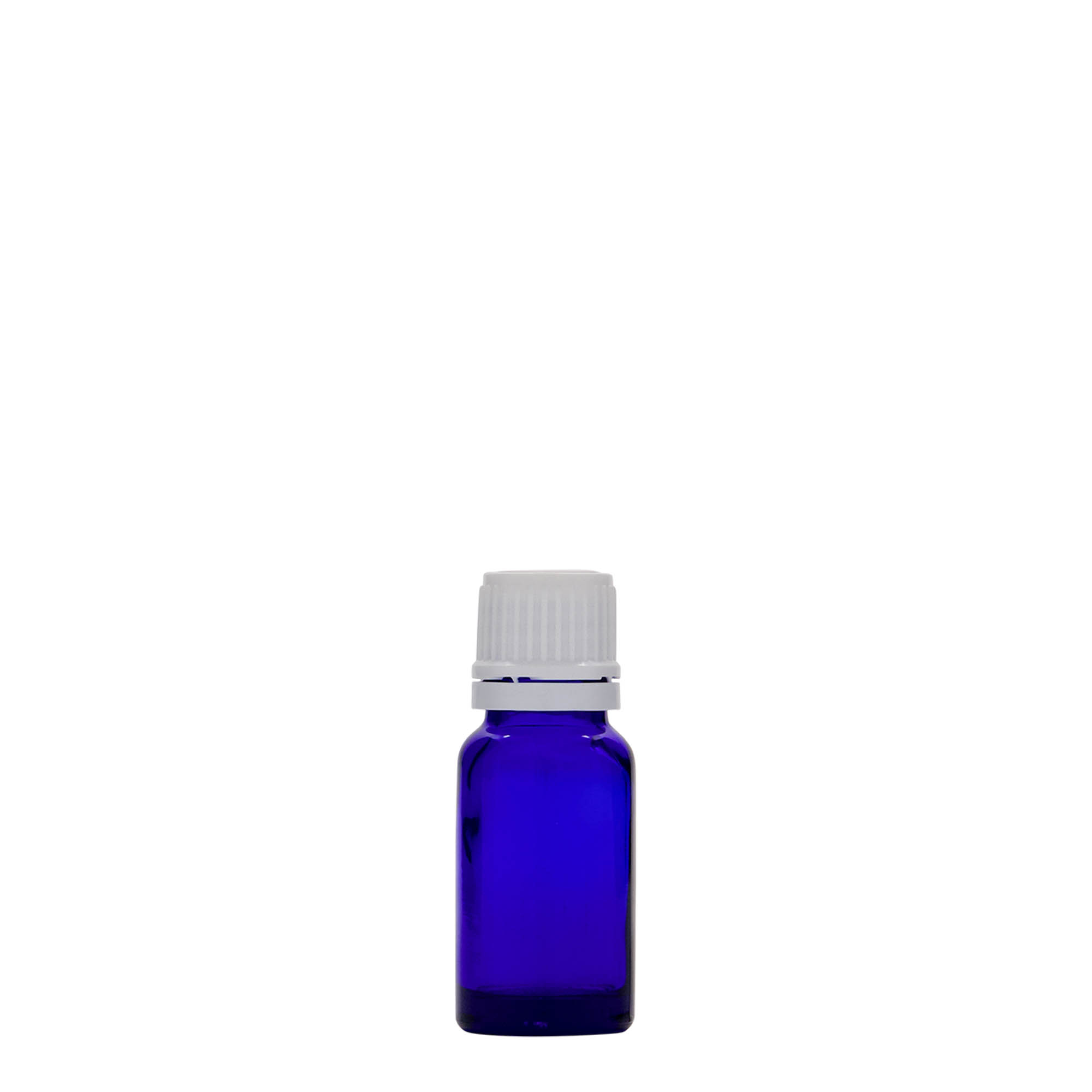 10 ml lékovka, sklo, královská modř, hrdlo: DIN 18