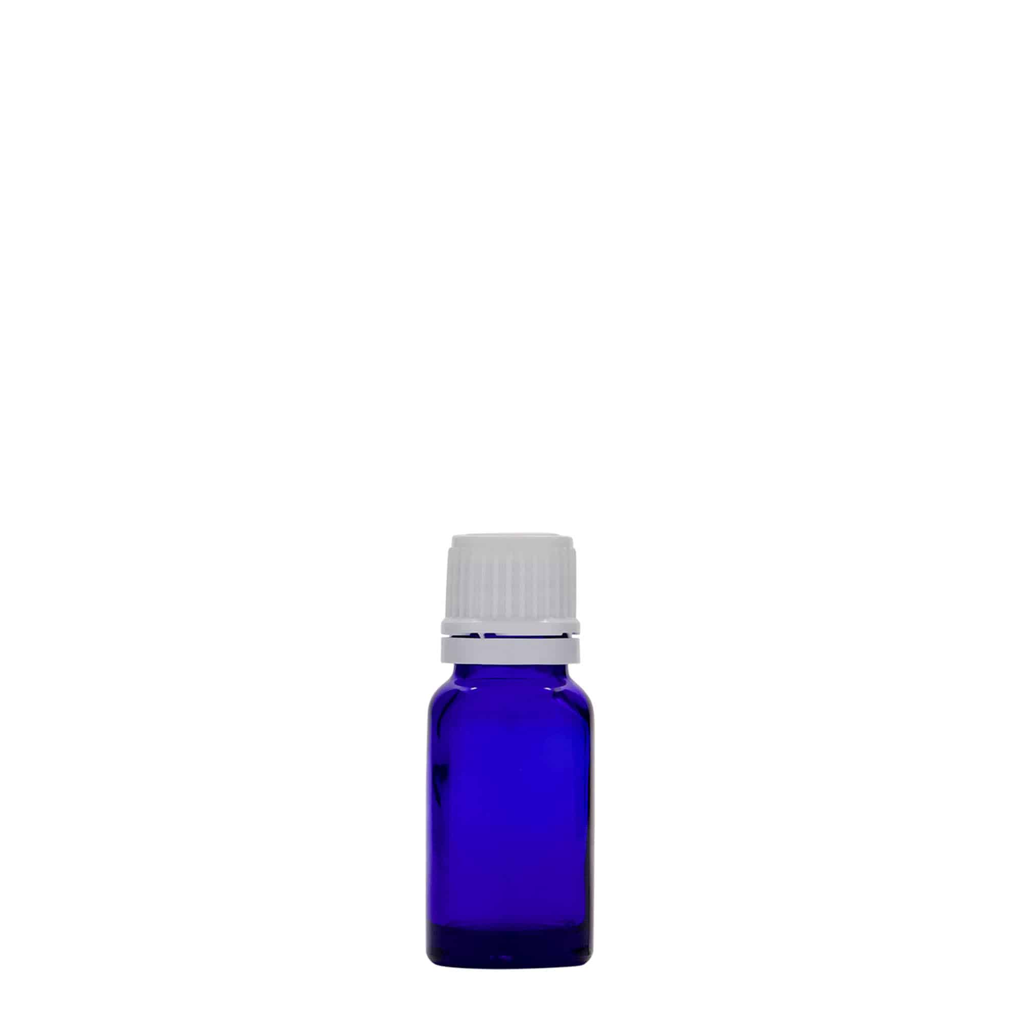 10 ml lékovka, sklo, královská modř, hrdlo: DIN 18