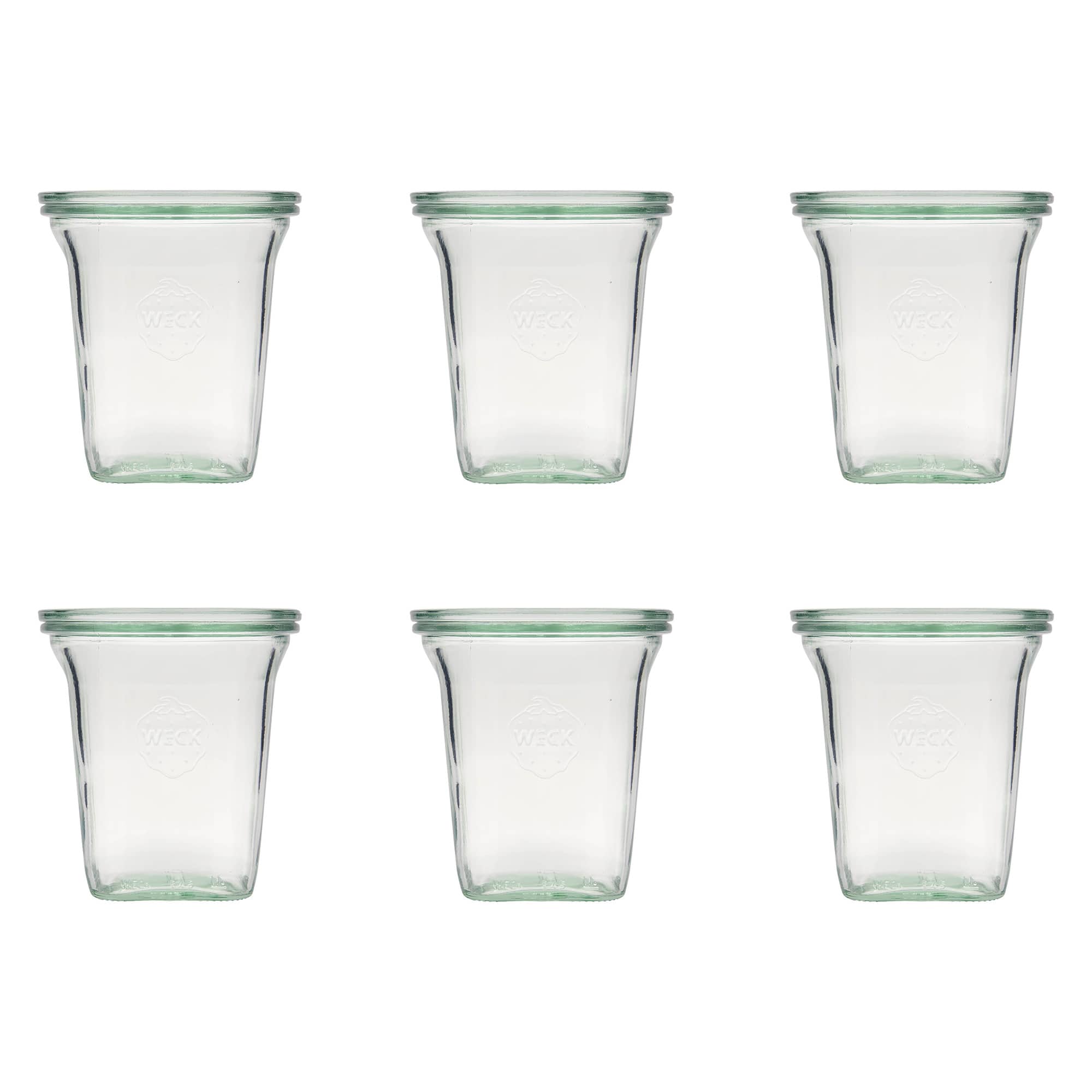 6x 545 ml WECK Quadro sklenice se skleněným víčkem RR 100