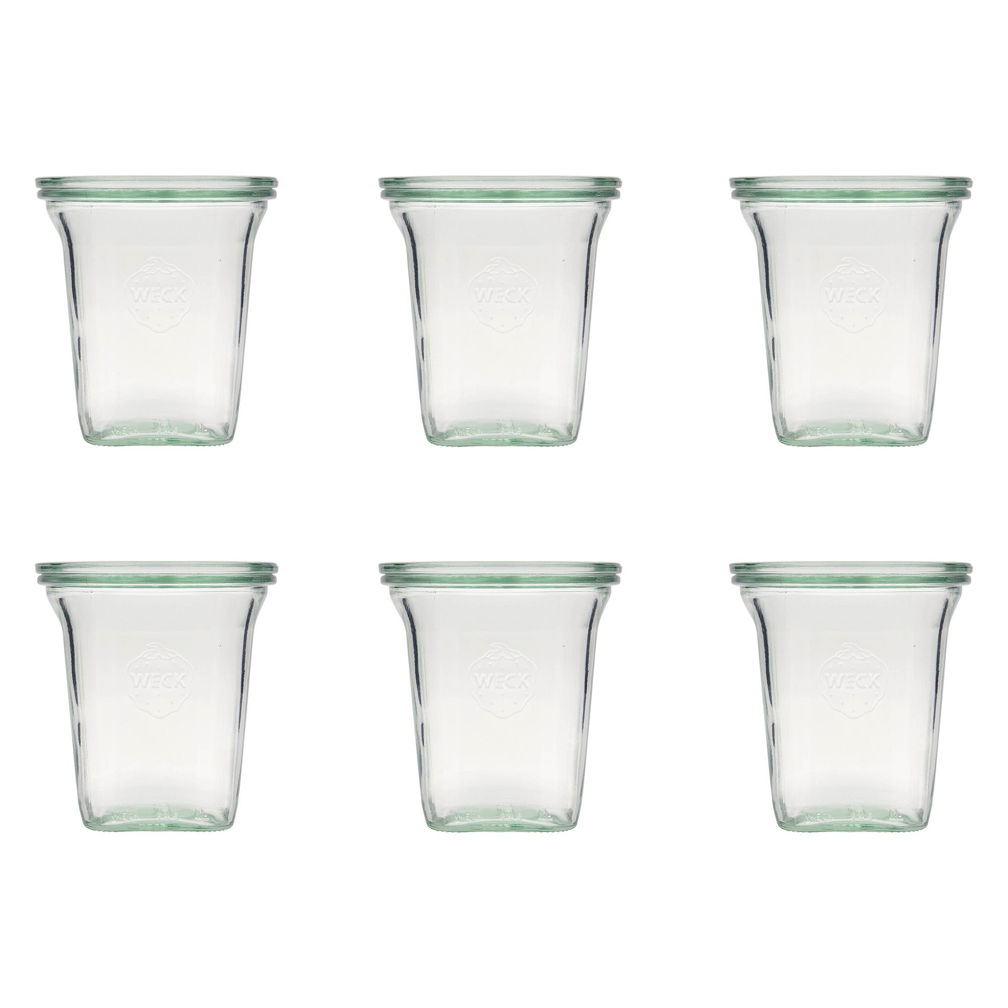 6x 545 ml WECK Quadro sklenice se skleněným víčkem RR 100