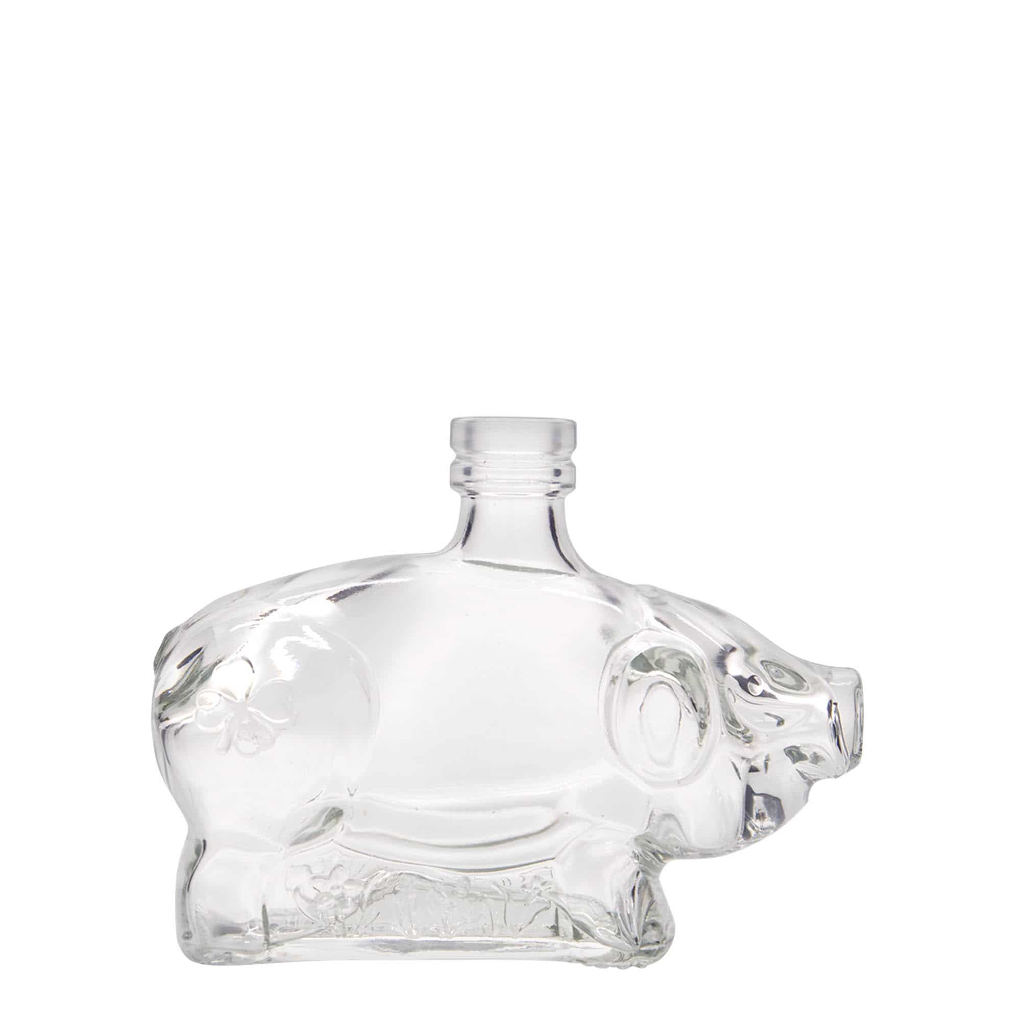 Skleněná lahev 200 ml 'Prasátko pro štěstí', uzávěr: korek Skleněná lahev 200 ml 'Prasátko pro štěstí', uzávěr: korek