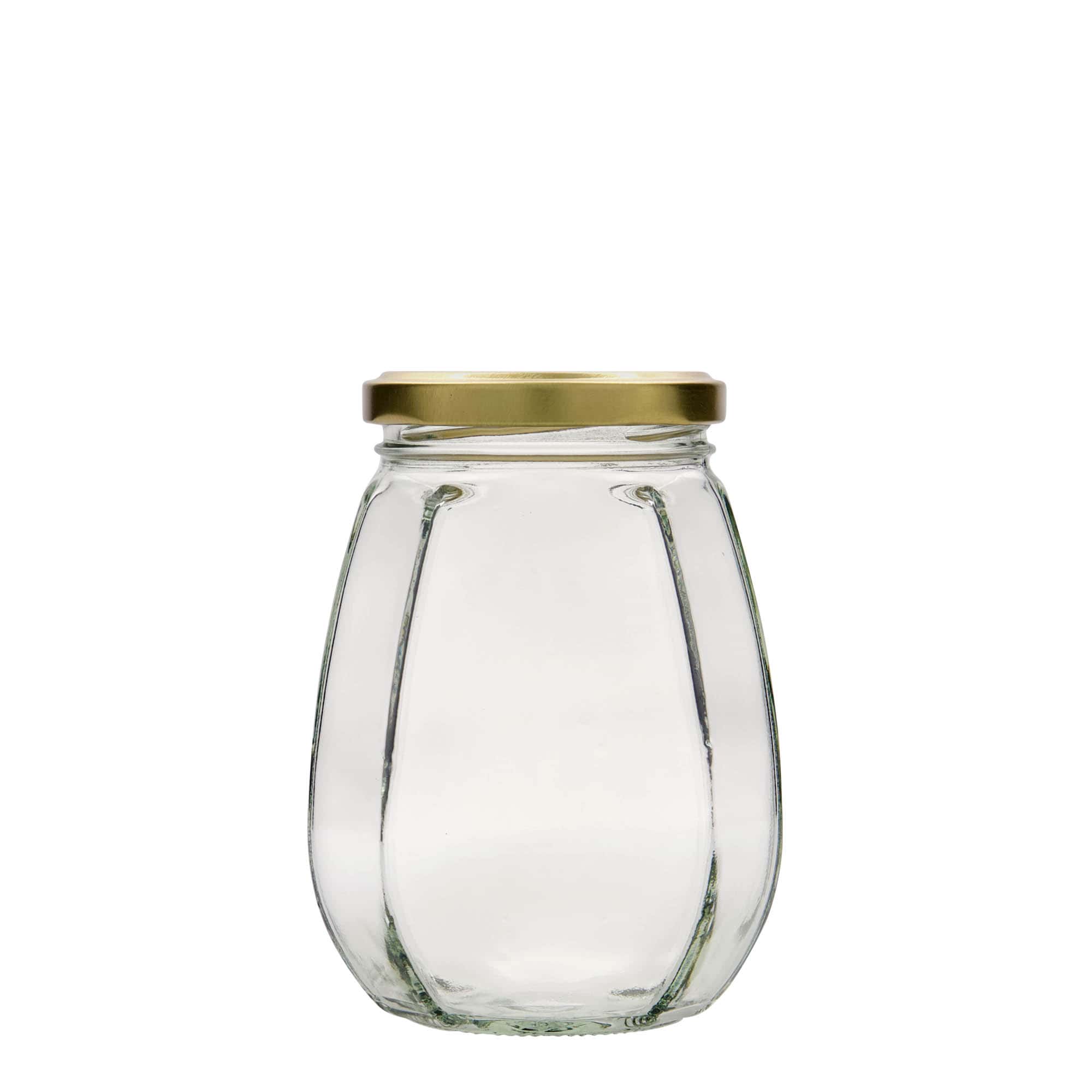 385 ml šestihranná sklenice na šperky, hrdlo: Twist-off (TO 63)