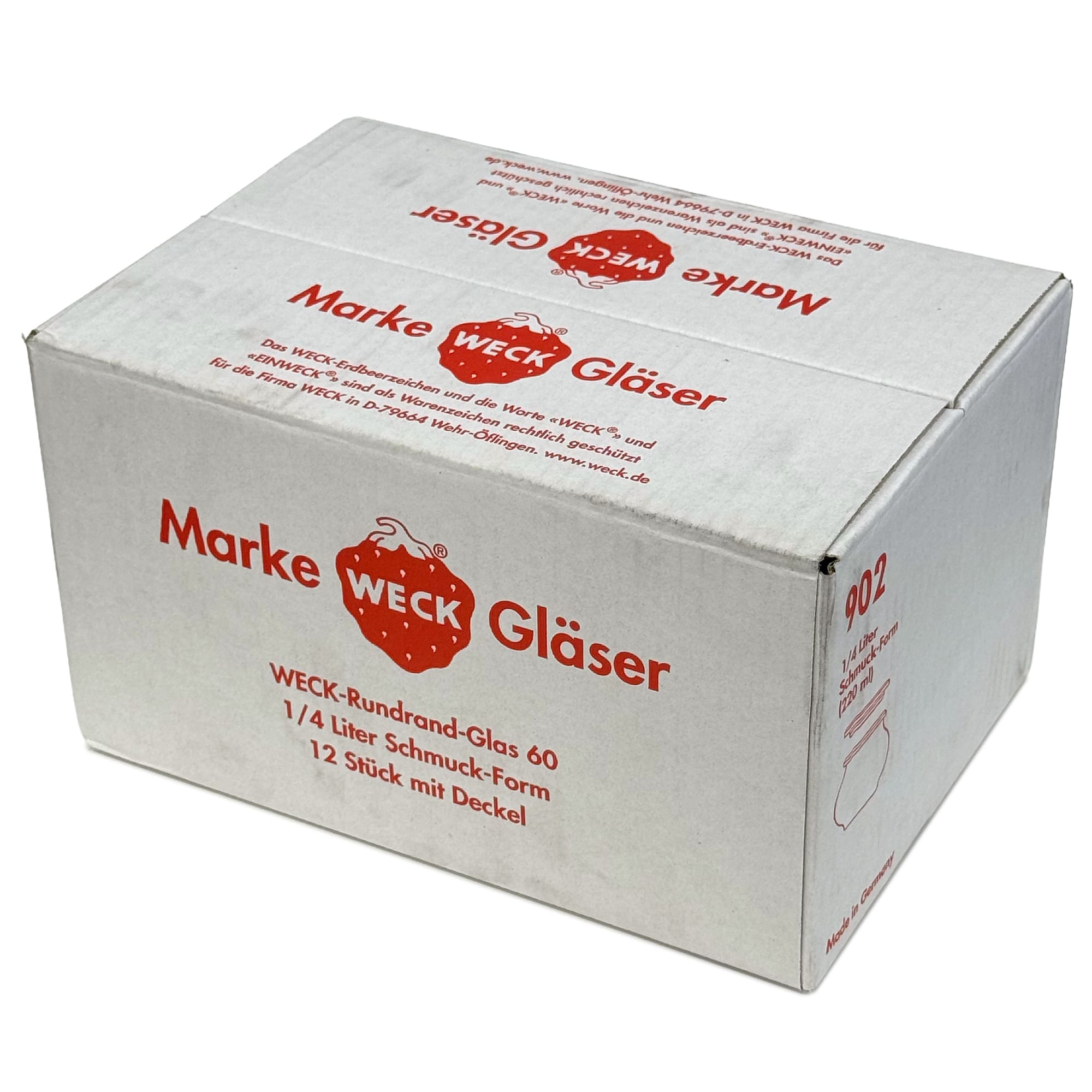 6x 220 ml WECK ozdobná sklenice se skleněným víčkem RR 60