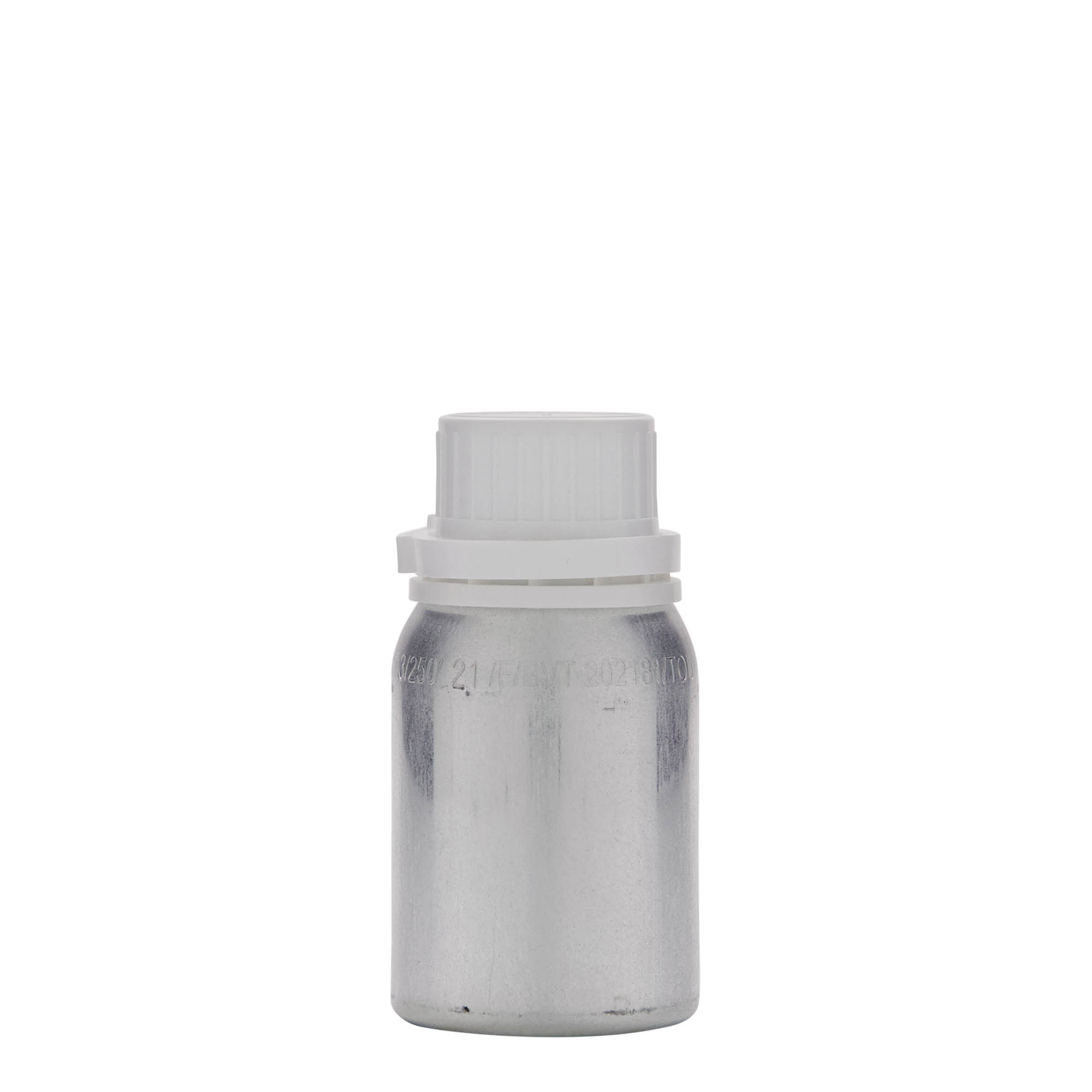 125 ml hliníková láhev, kov, stříbrná, hrdlo: DIN 32