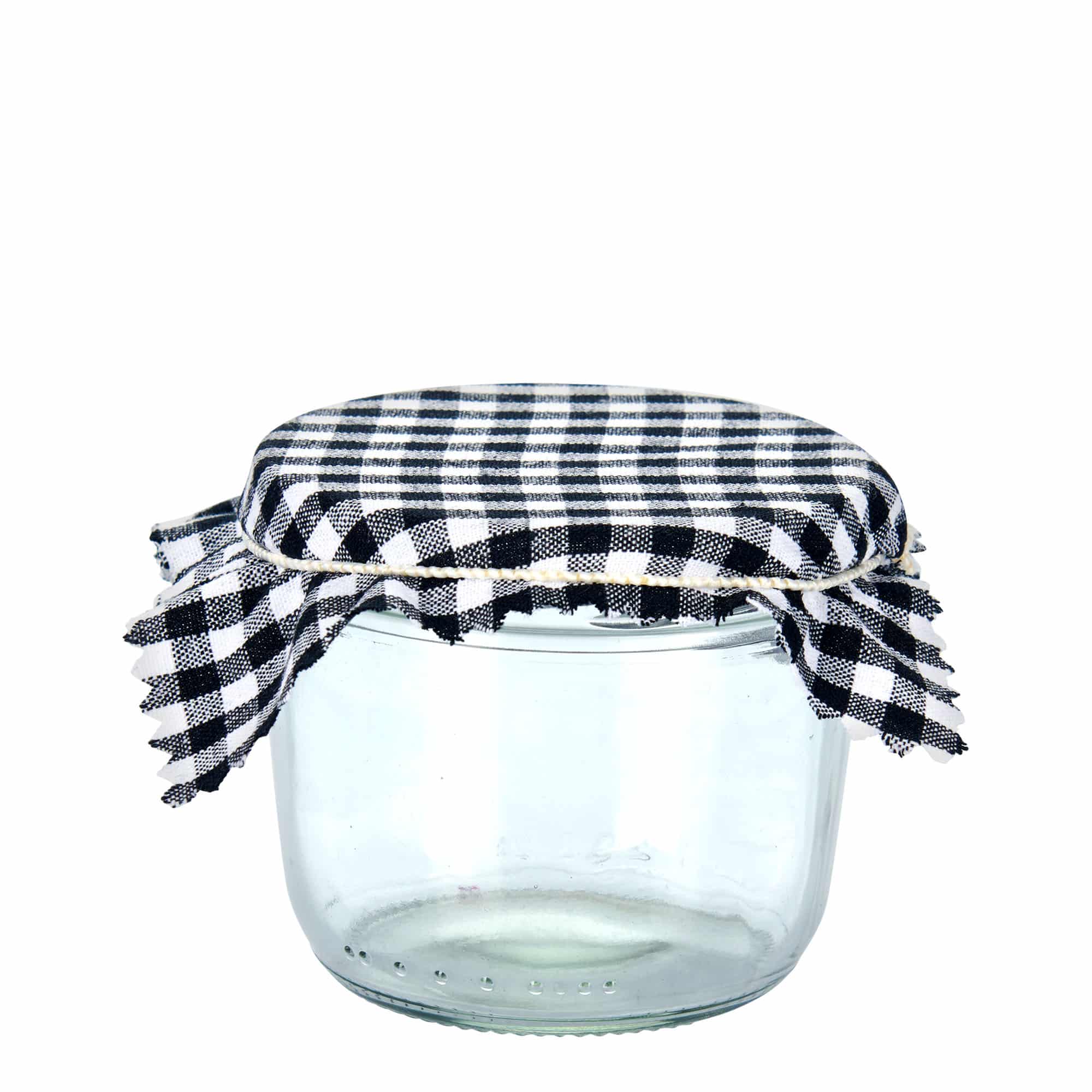 Látkový ubrousek károvaný 12x12, čtvercový, textil, černý, uzávěr: TO38-TO53