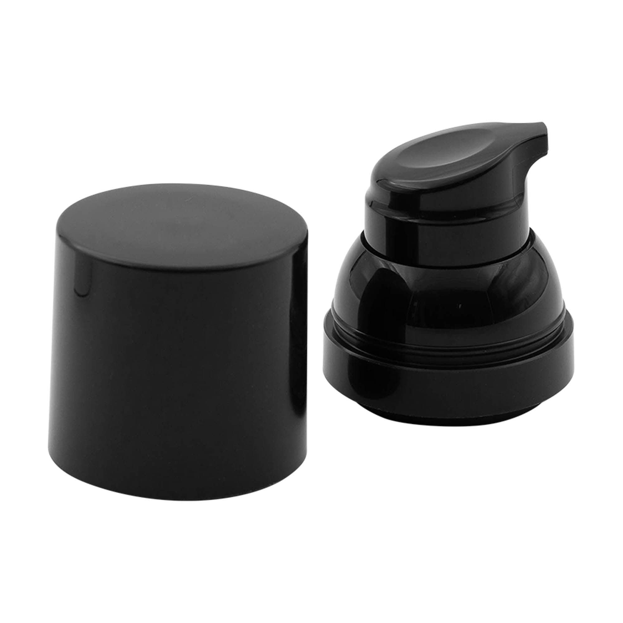 Airless dávkovací pumpa „Mezzo“, typ D, PP plast, černá s černým víčkem