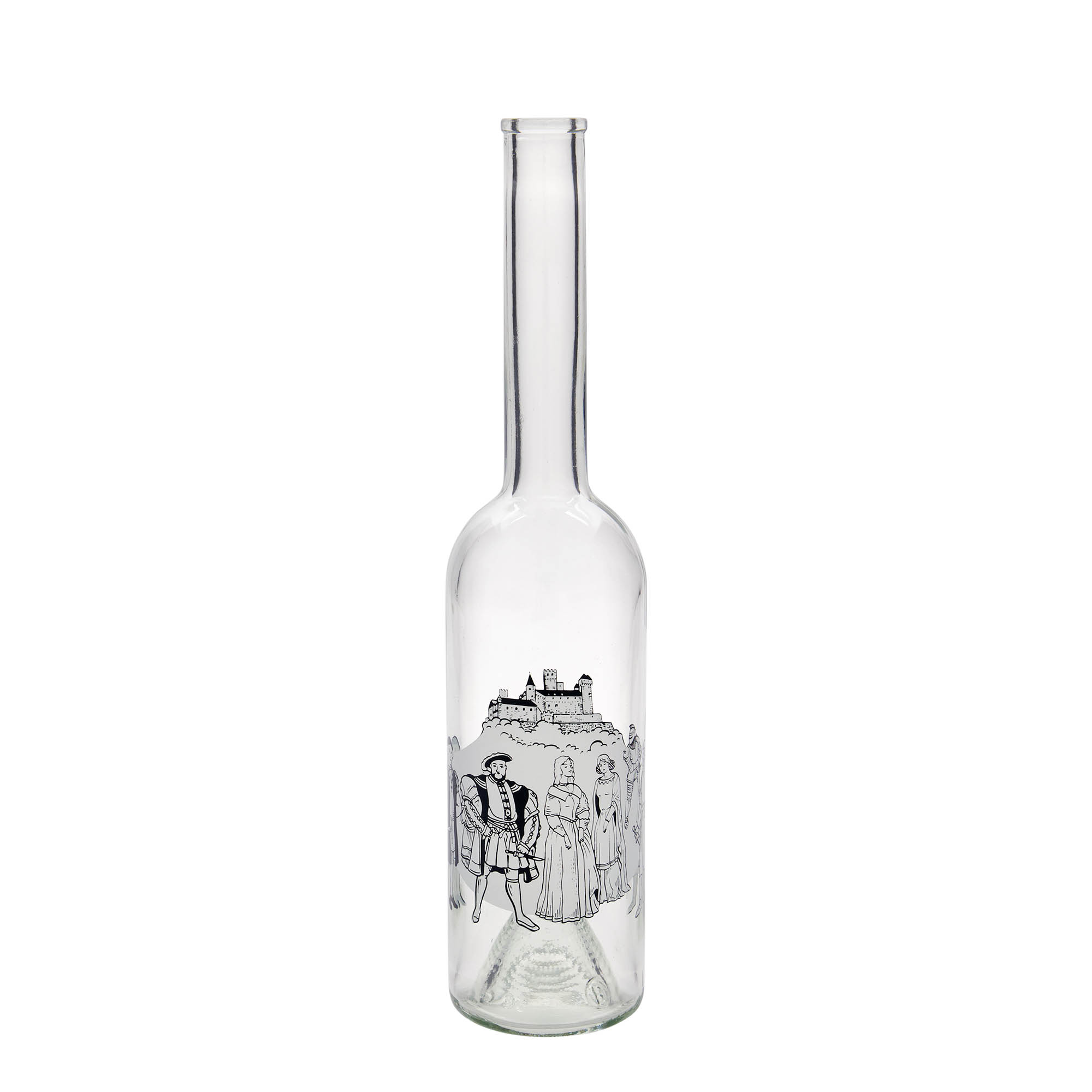 Skleněná lahev 500 ml 'Opera', motiv: Středověk, uzávěr: korek