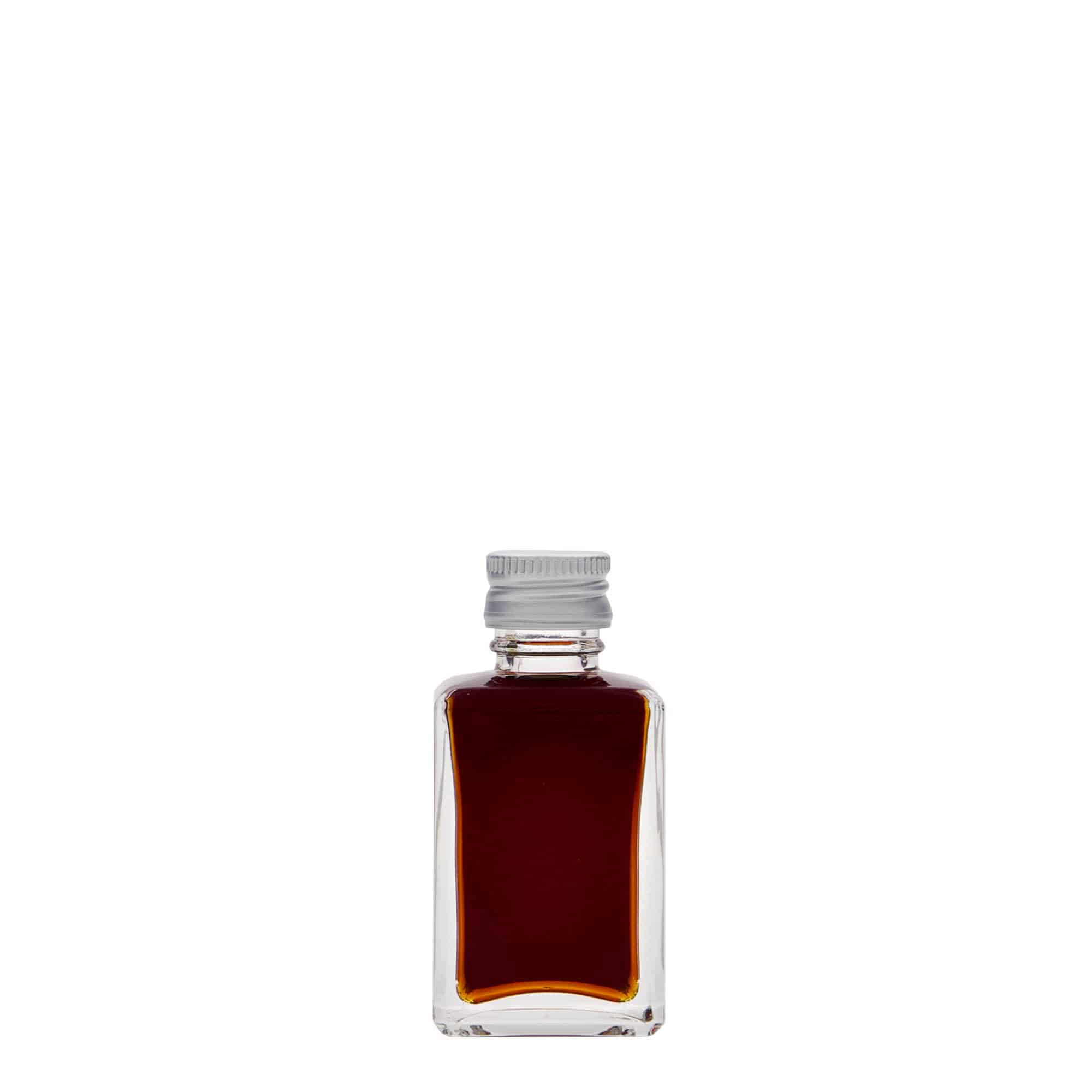 30 ml skleněná lahvička „Tamme“, čtvercová, hrdlo: PP 18