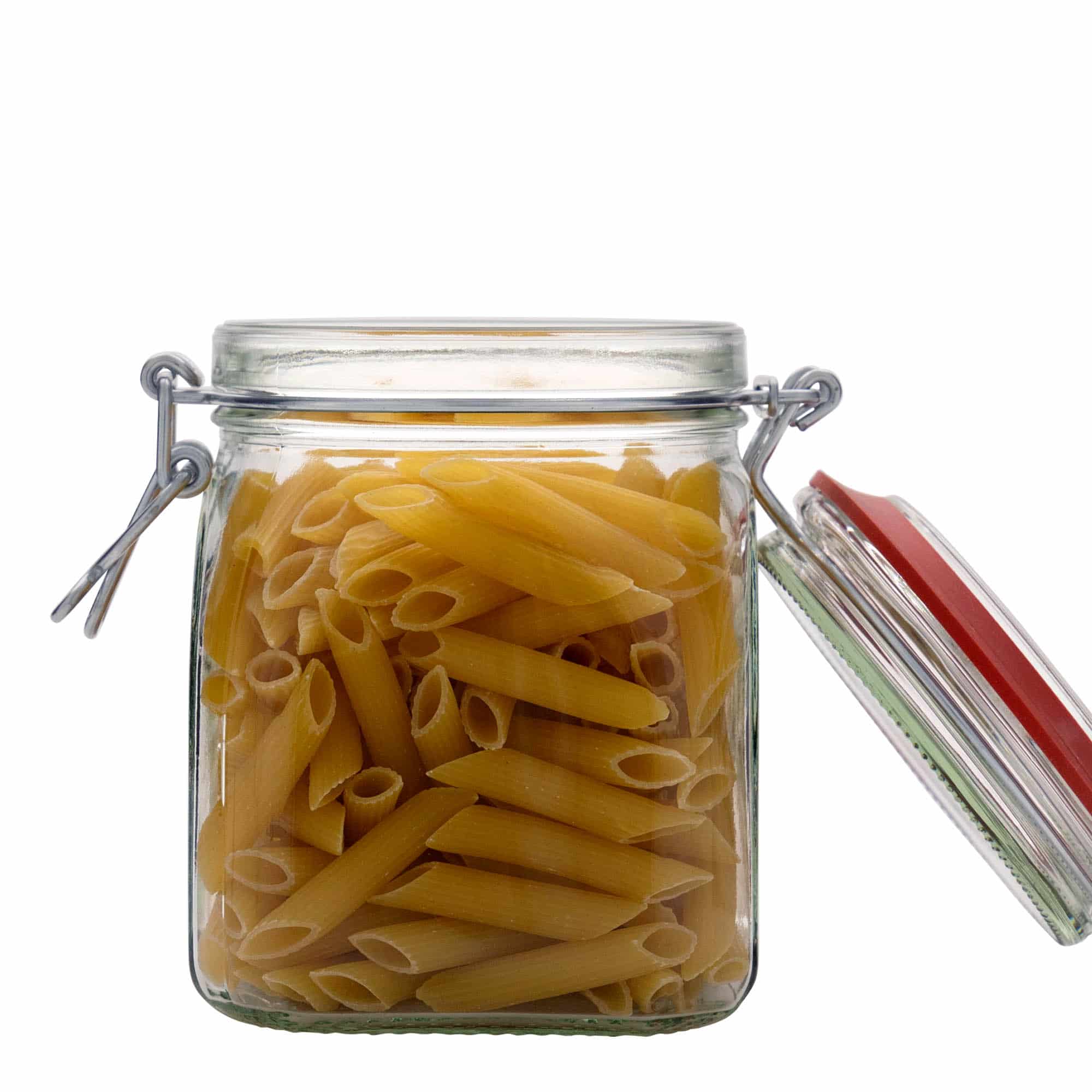 Sklenice s drátěným uzávěrem 900 ml, čtvercová, uzávěr: drátěný uzávěr