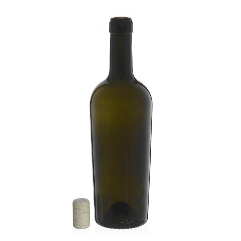 Lahev na víno 750 ml 'Imperiale', starožitná zelená, uzávěr: korek