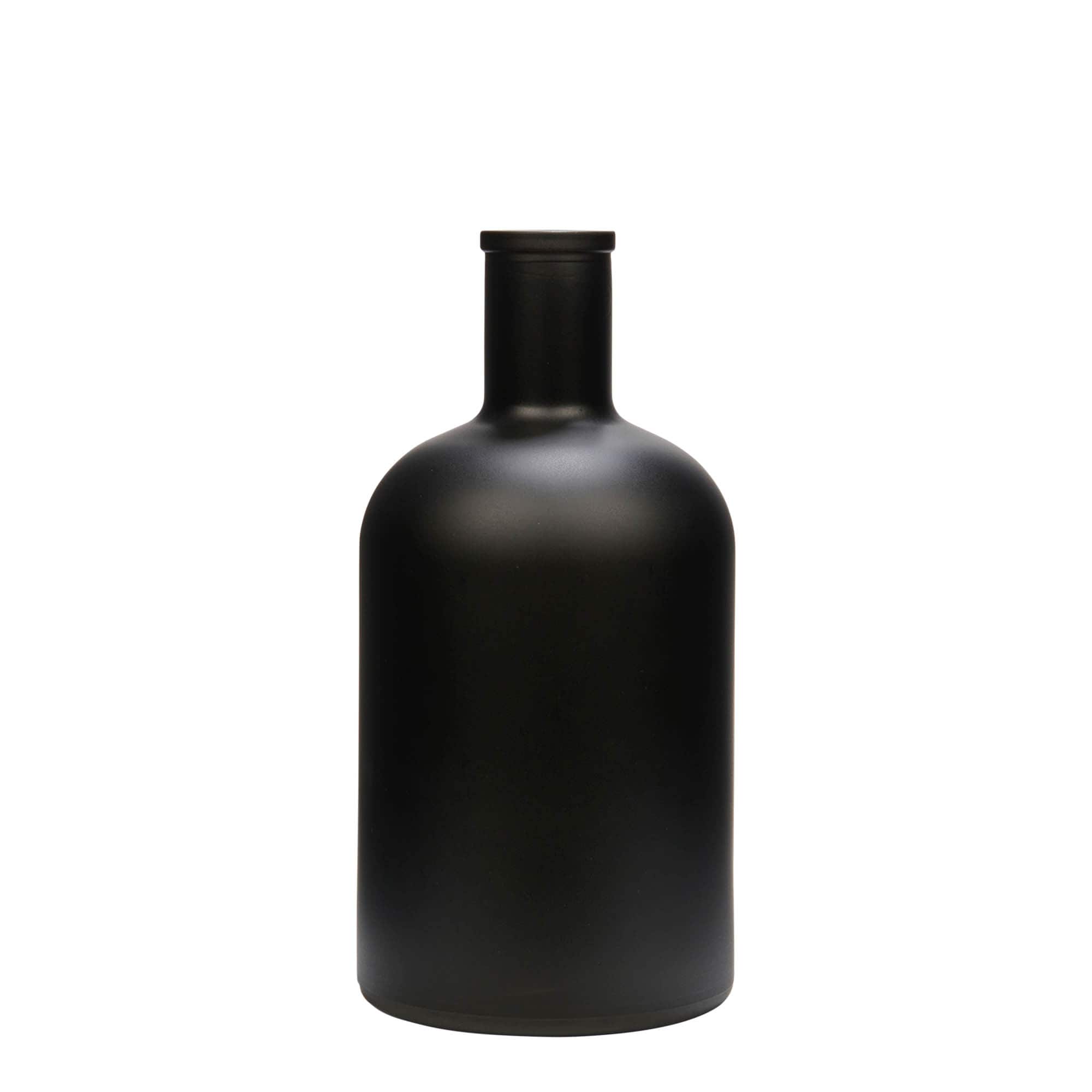 700 ml skleněná láhev 'Gerardino', černá, hrdlo: korek
