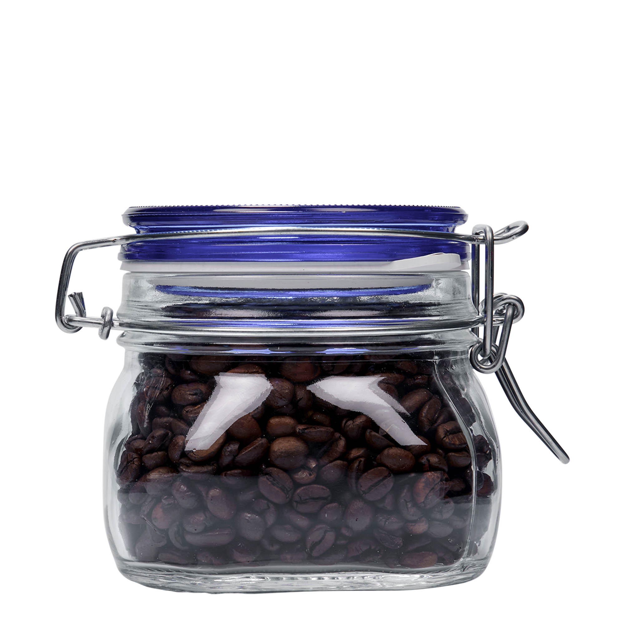 500 ml drátěná zátka sklenice 'Fido' modrý uzávěr, čtvercová, hrdlo: drátěný uzávěr 500 ml drátěná zátka sklenice 'Fido' modrý uzávěr, čtvercová, hrdlo: drátěný uzávěr