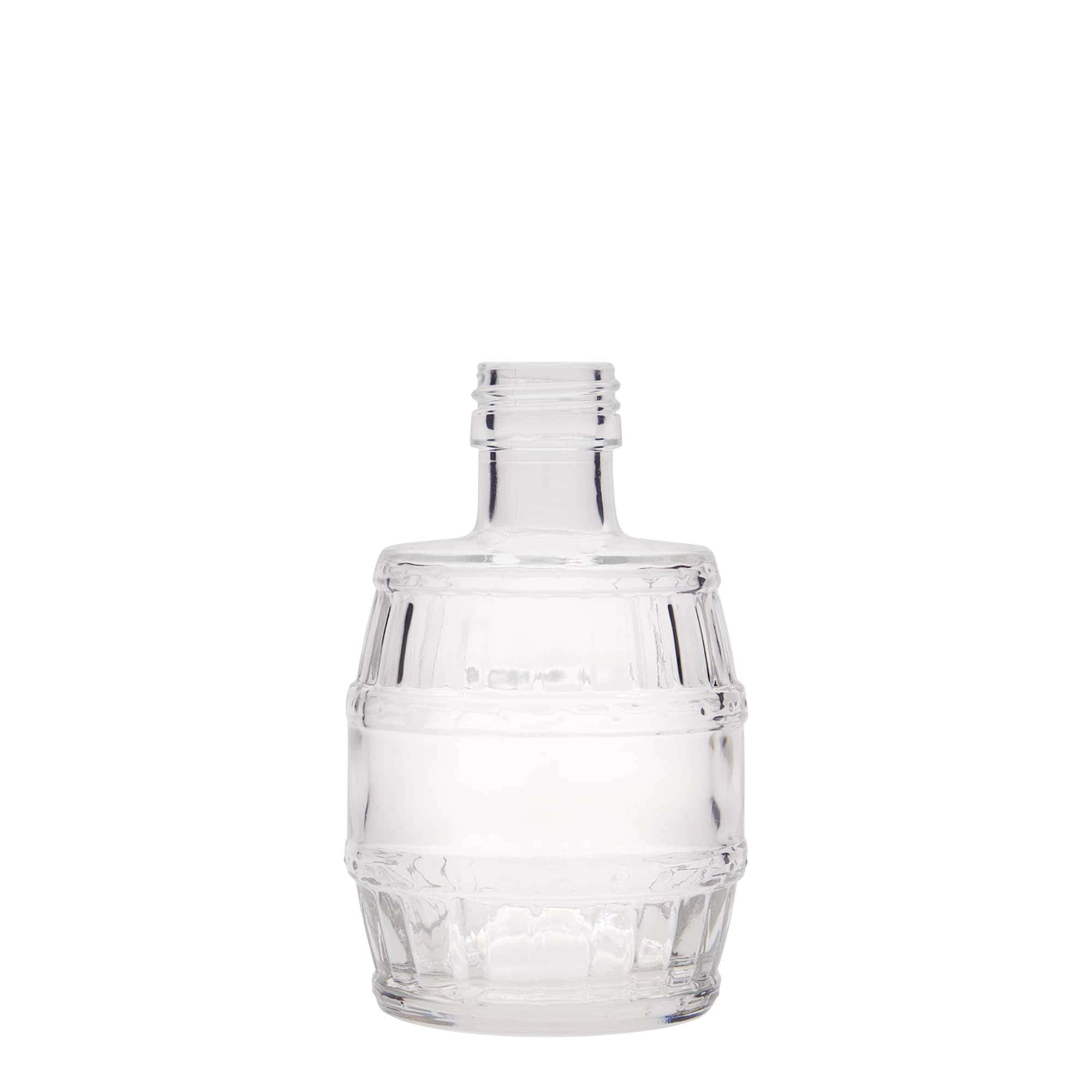 200 ml skleněná láhev „sud“, hrdlo: PP 28