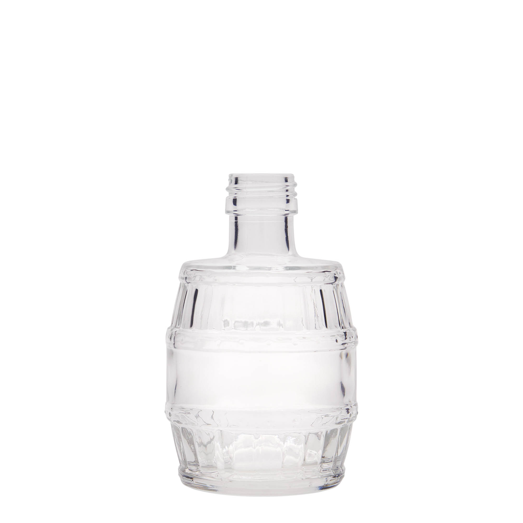 200 ml skleněná láhev „sud“, hrdlo: PP 28