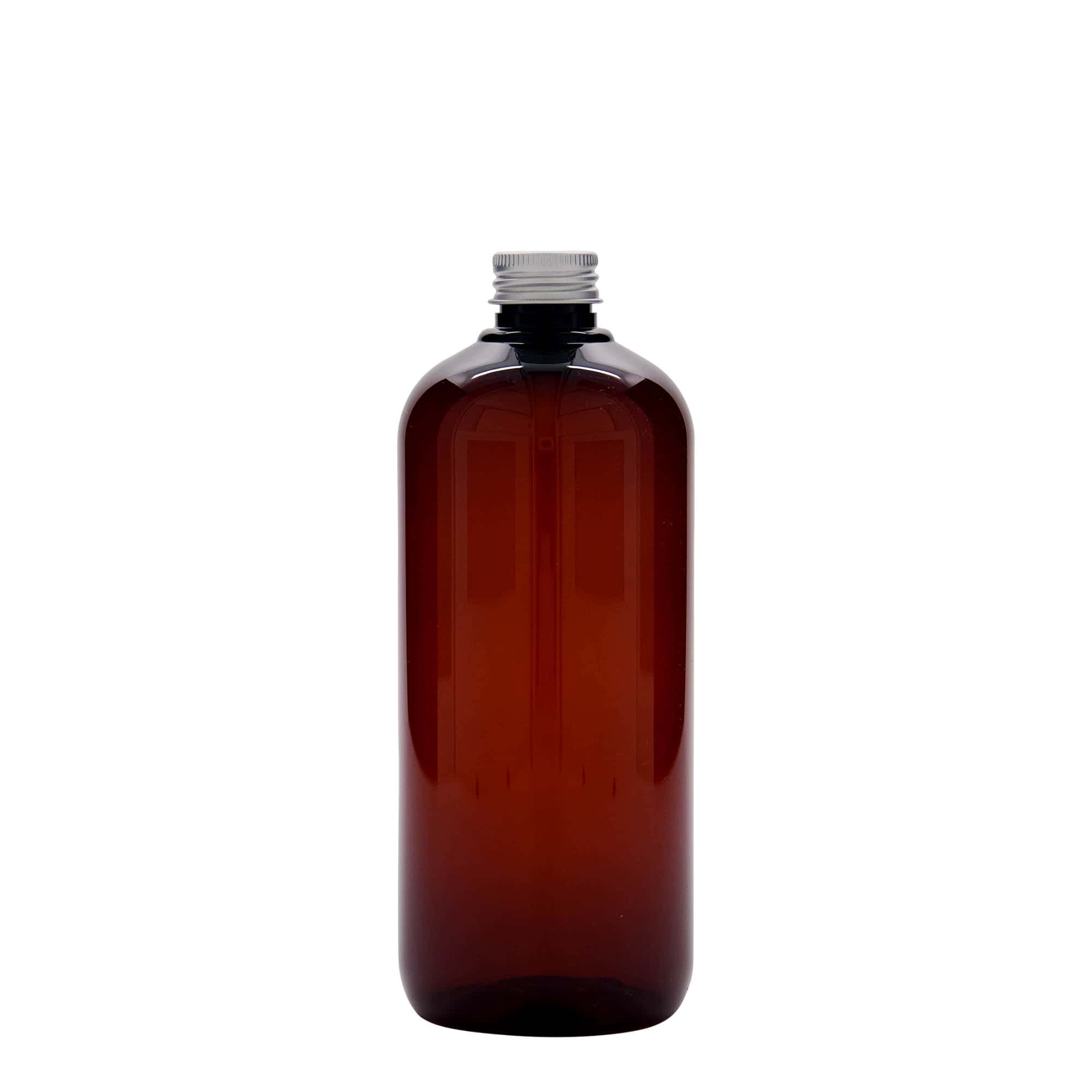 500 ml recyklovatelná plastová láhev „Victor's Best“, PCR, hnědá, hrdlo: 24/410