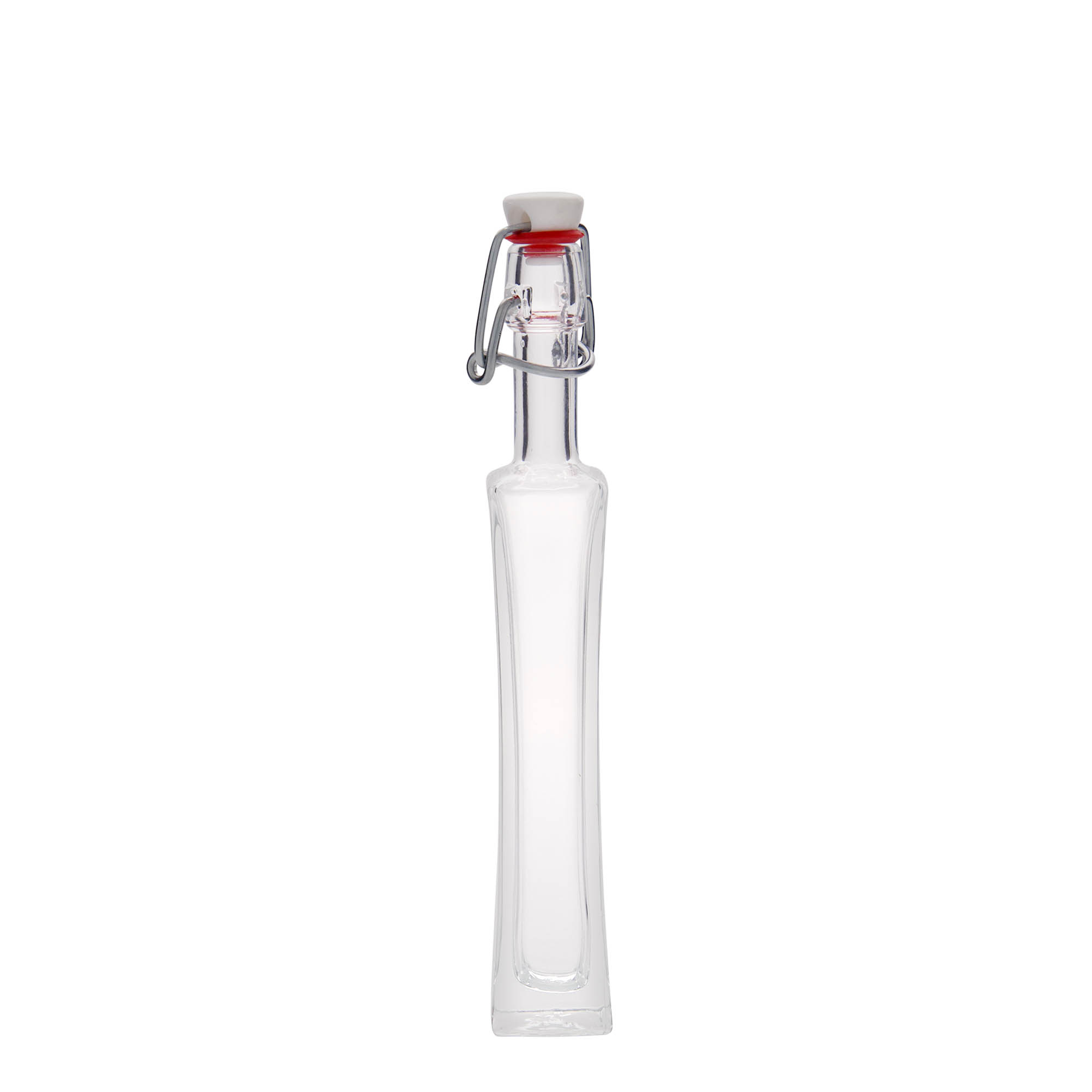 40 ml skleněná lahvička 'Koko', čtvercová, hrdlo: uzávěr s pákou 40 ml skleněná lahvička 'Koko', čtvercová, hrdlo: uzávěr s pákou