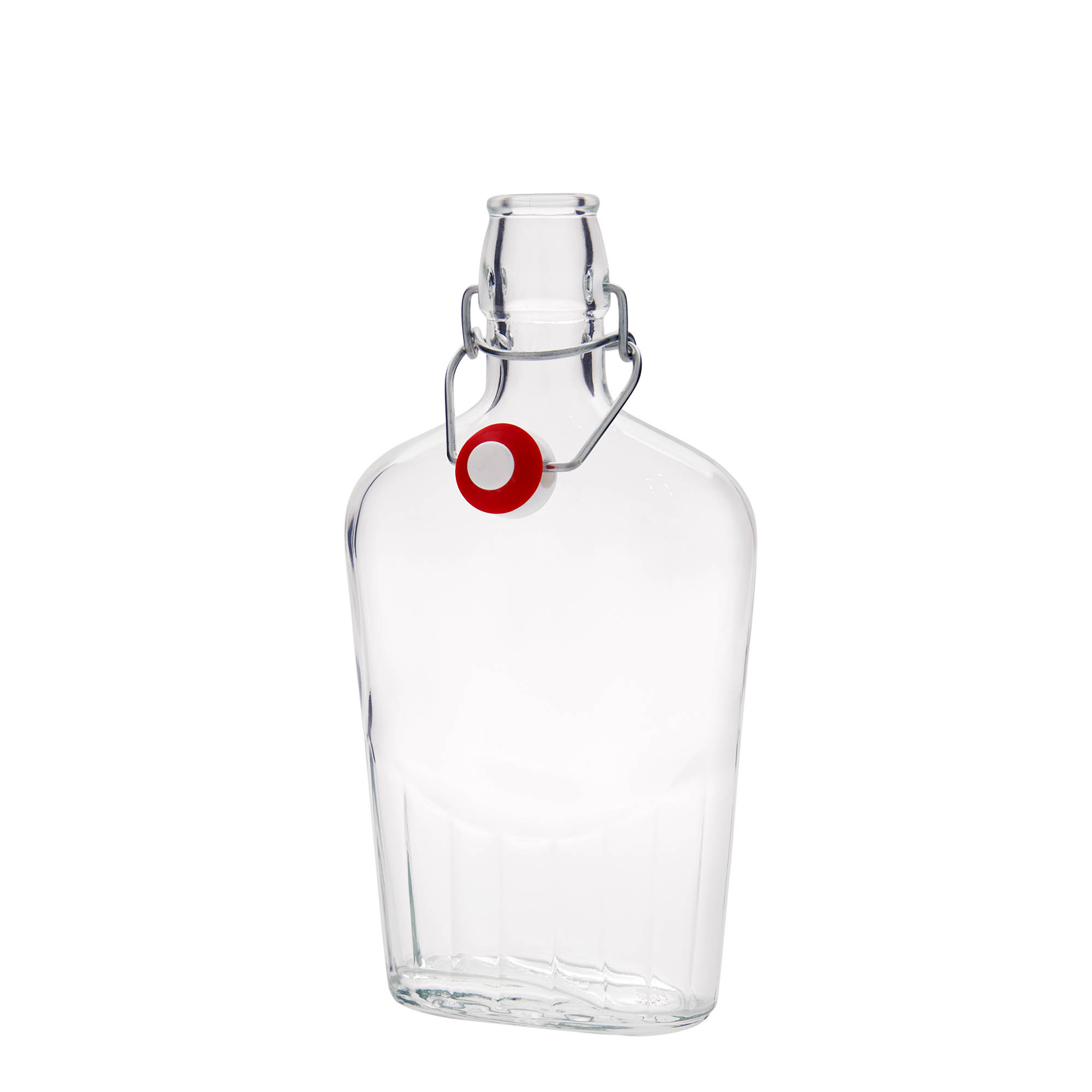 500 ml skleněná láhev „Fiaschetta“, oválná, hrdlo: uzávěr s pákou