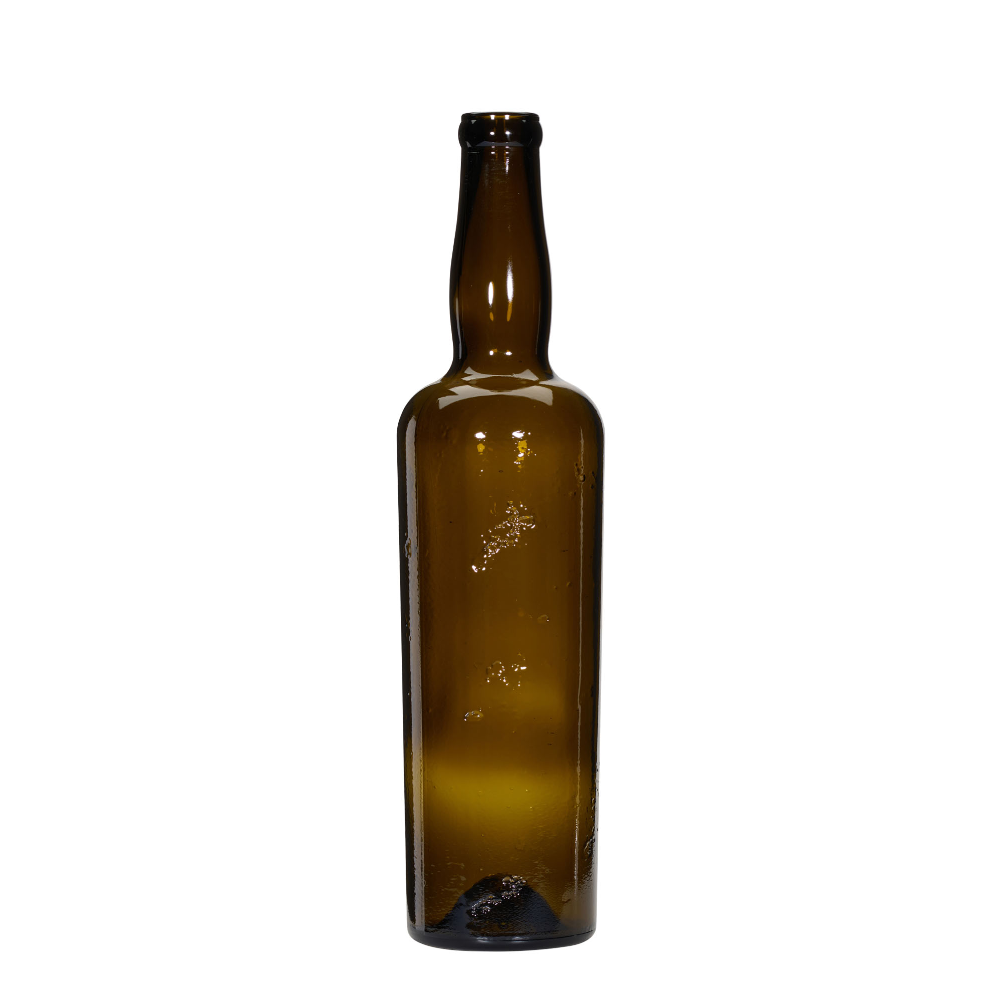 750 ml divoce vyráběná skleněná láhev 'Siroco', hnědá, hrdlo: korek