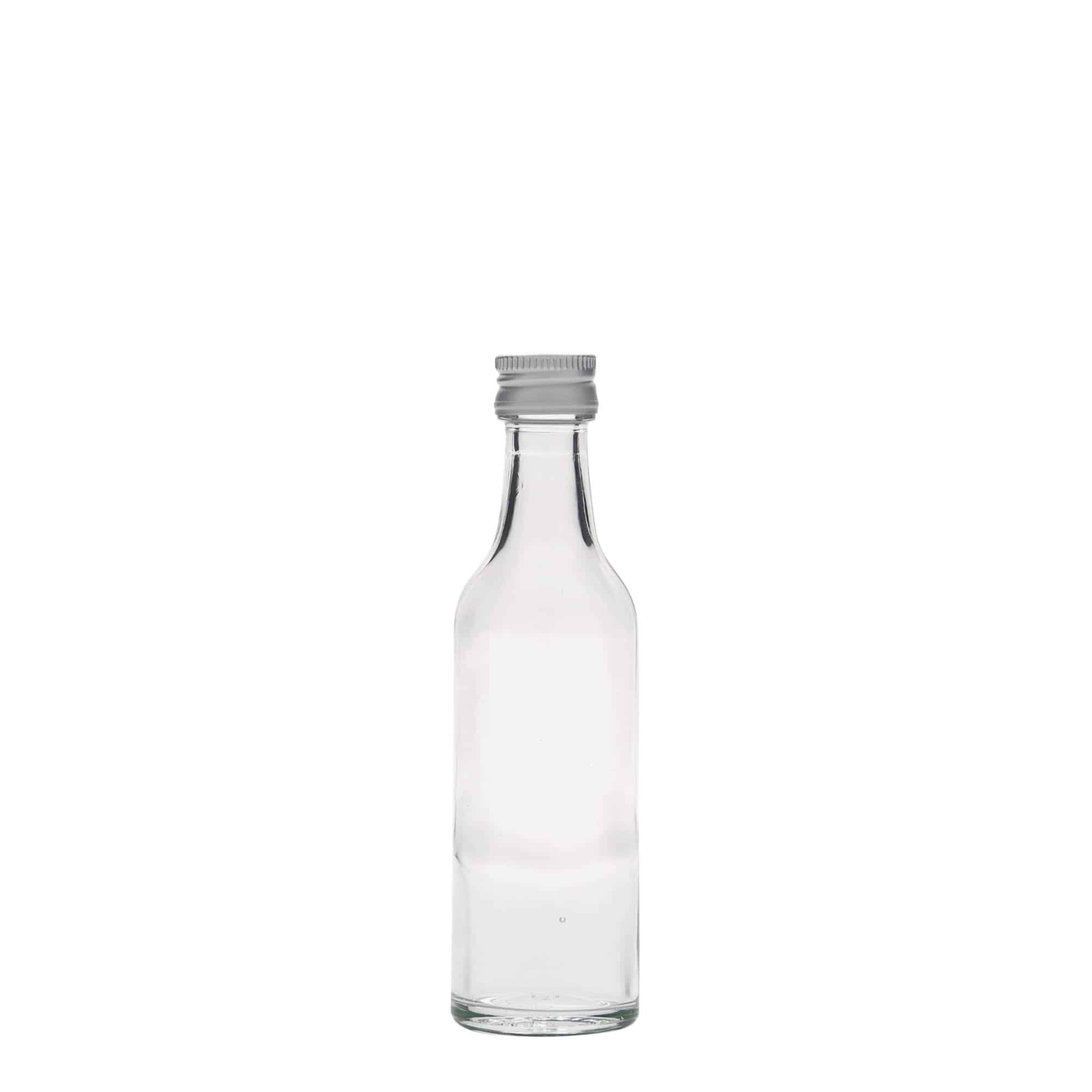 50 ml skleněná láhev s přímým hrdlem, hrdlo: PP 18