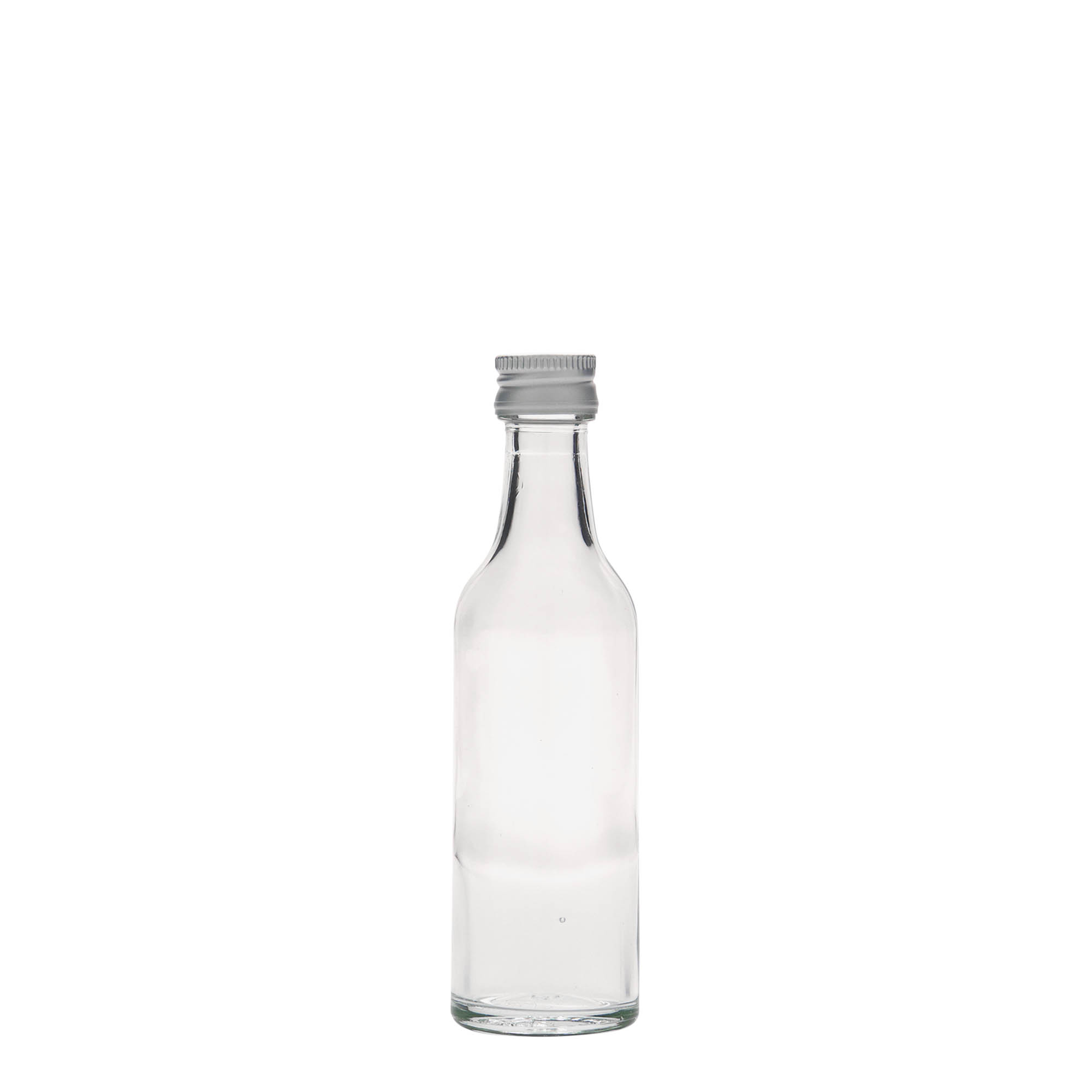 50 ml skleněná láhev s přímým hrdlem, hrdlo: PP 18