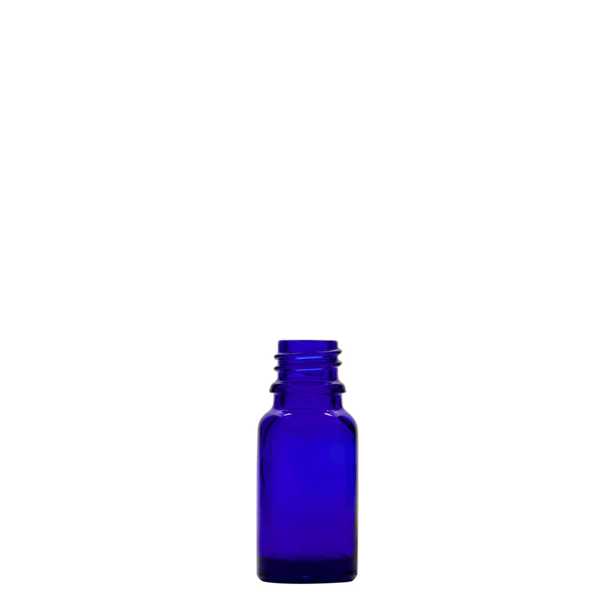 10 ml lékovka, sklo, královská modř, hrdlo: DIN 18