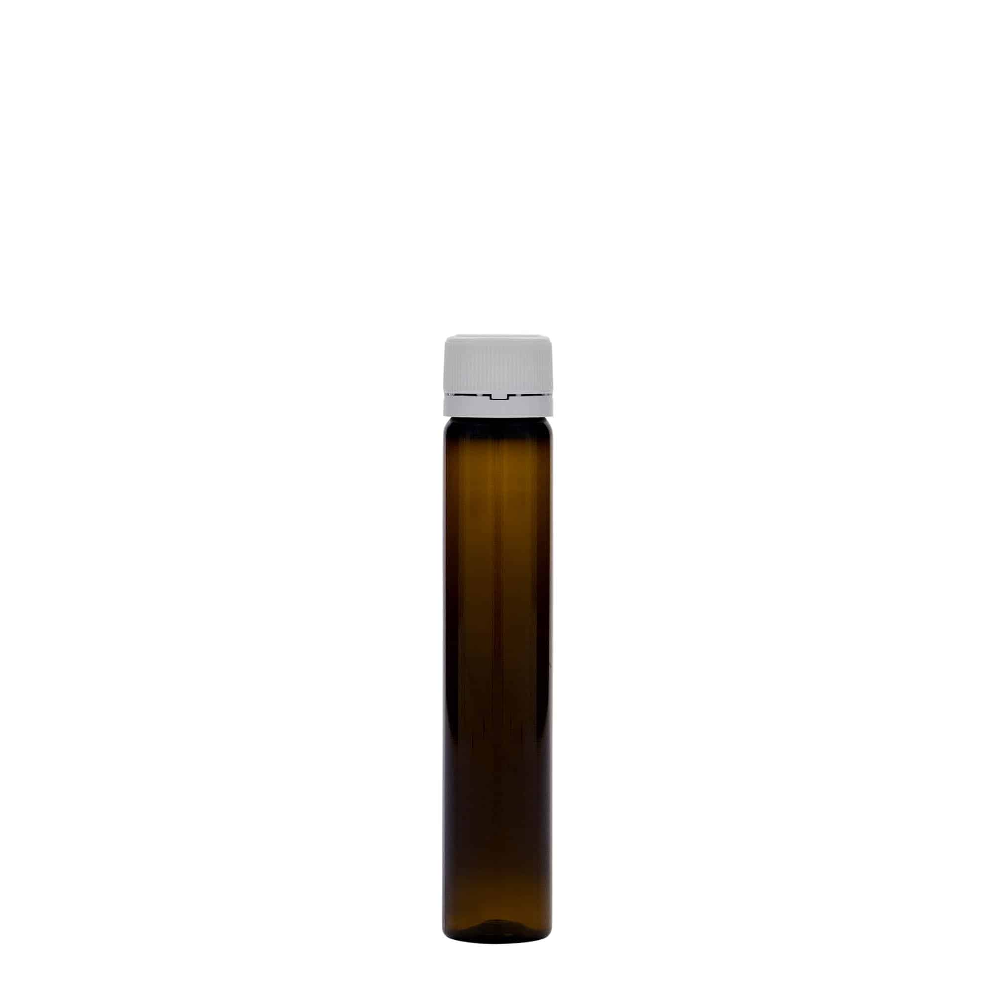 PET trubička 25 ml, plast, hnědá, uzávěr: šroubovací uzávěr