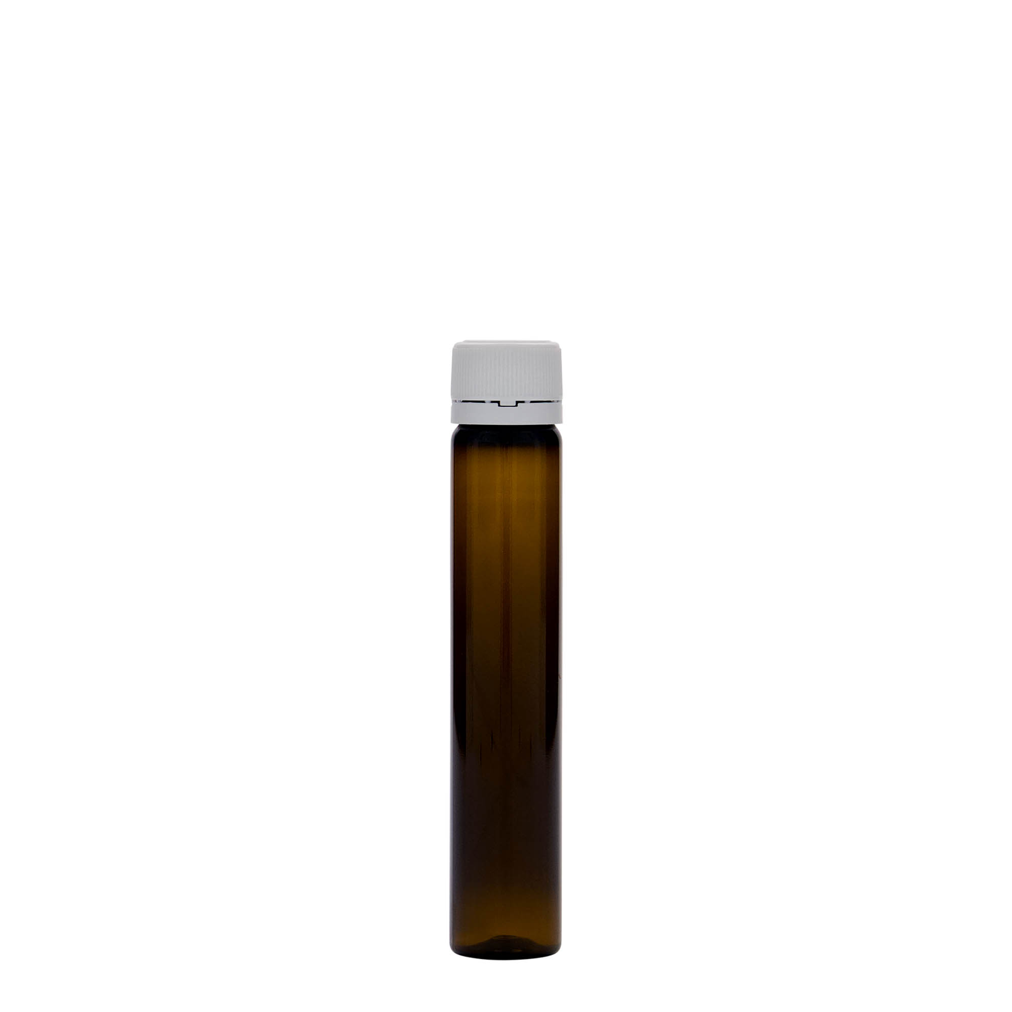 25 ml PET trubička, plast, hnědá, hrdlo: šroubovací uzávěr