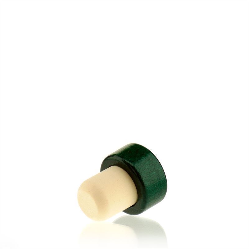 Korek s úchytem 19 mm, dřevo, zelený, pro uzávěr: korek