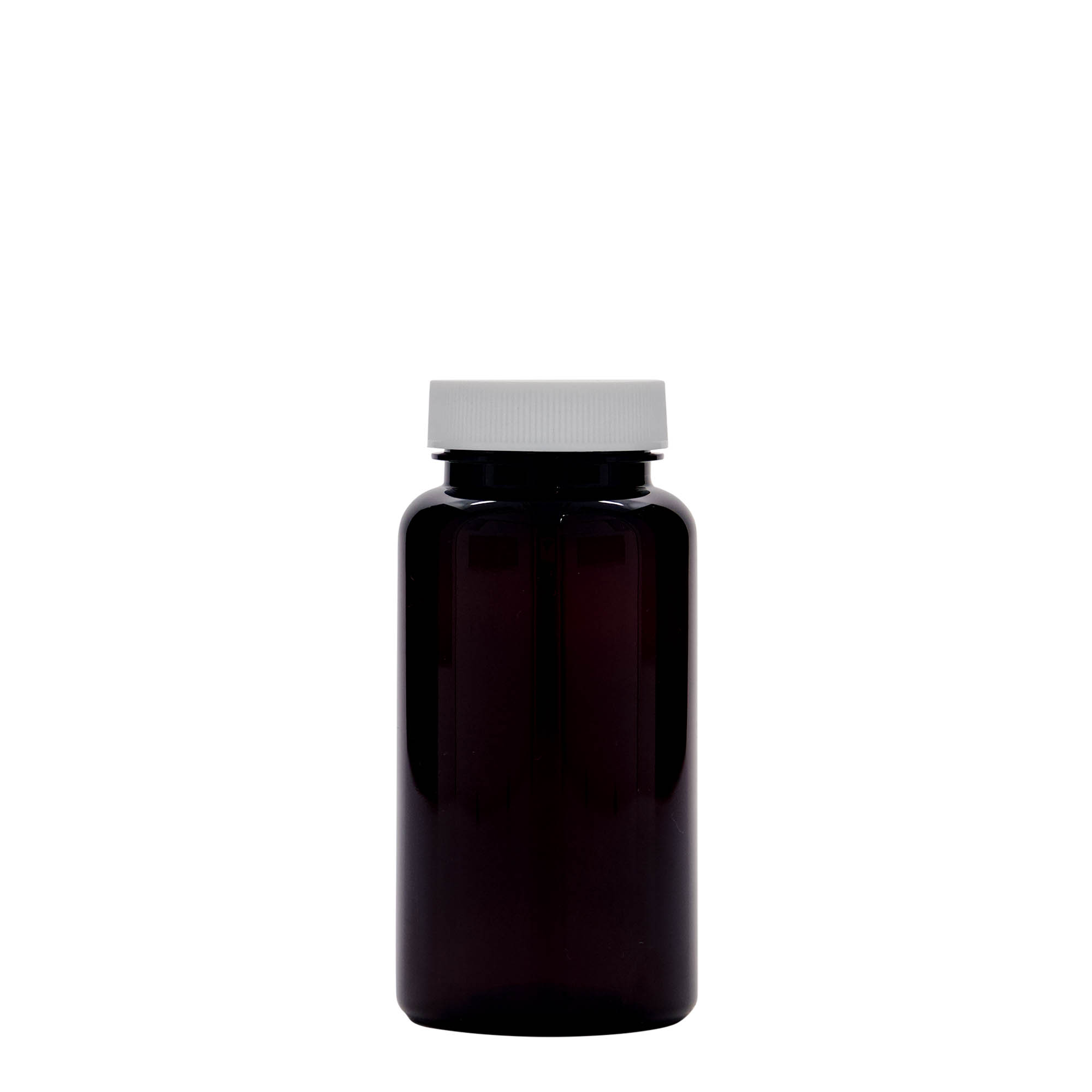 150 ml PET obal, plast, hnědý, hrdlo: 38/400