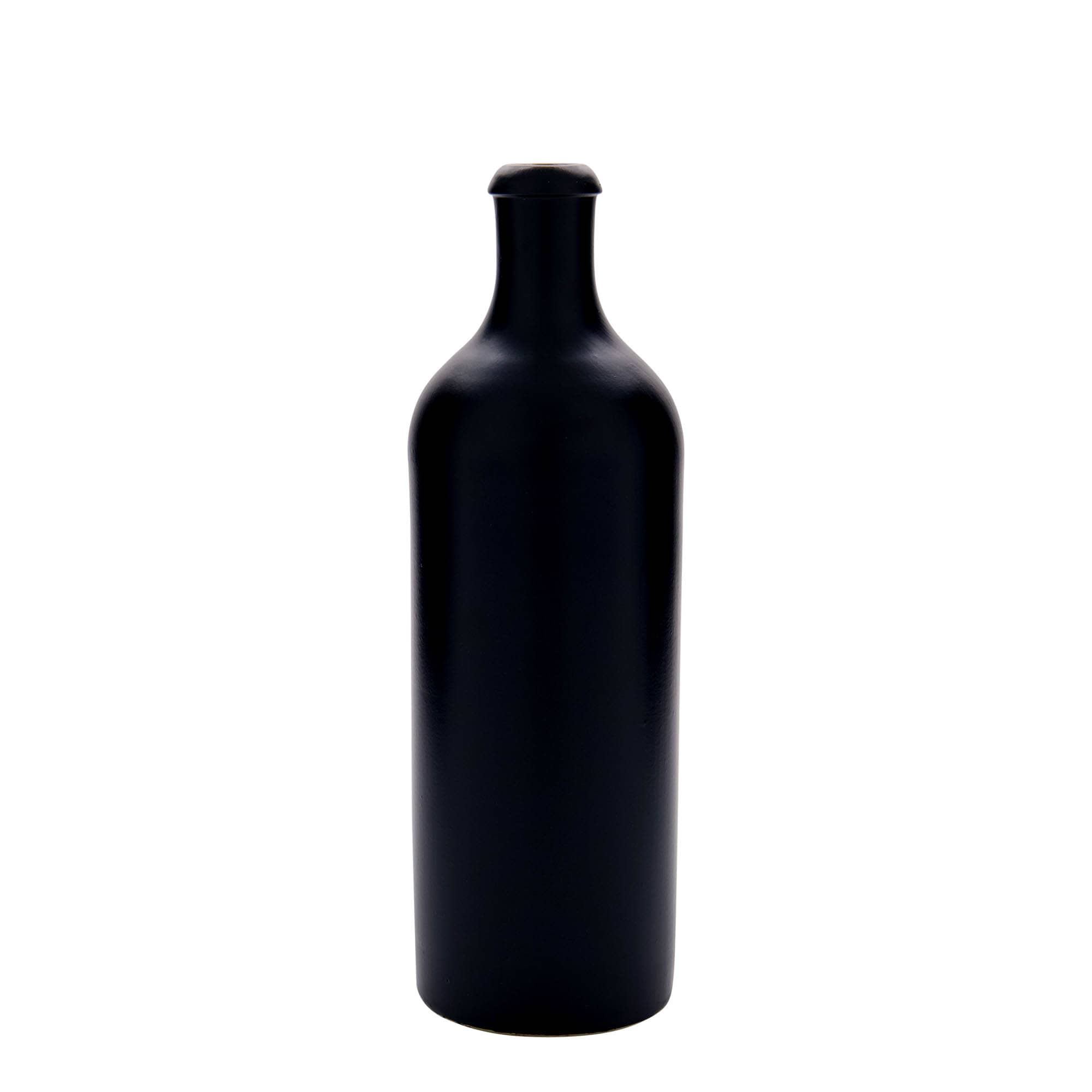750 ml keramický džbán, kamenina, černý, hrdlo: korek
