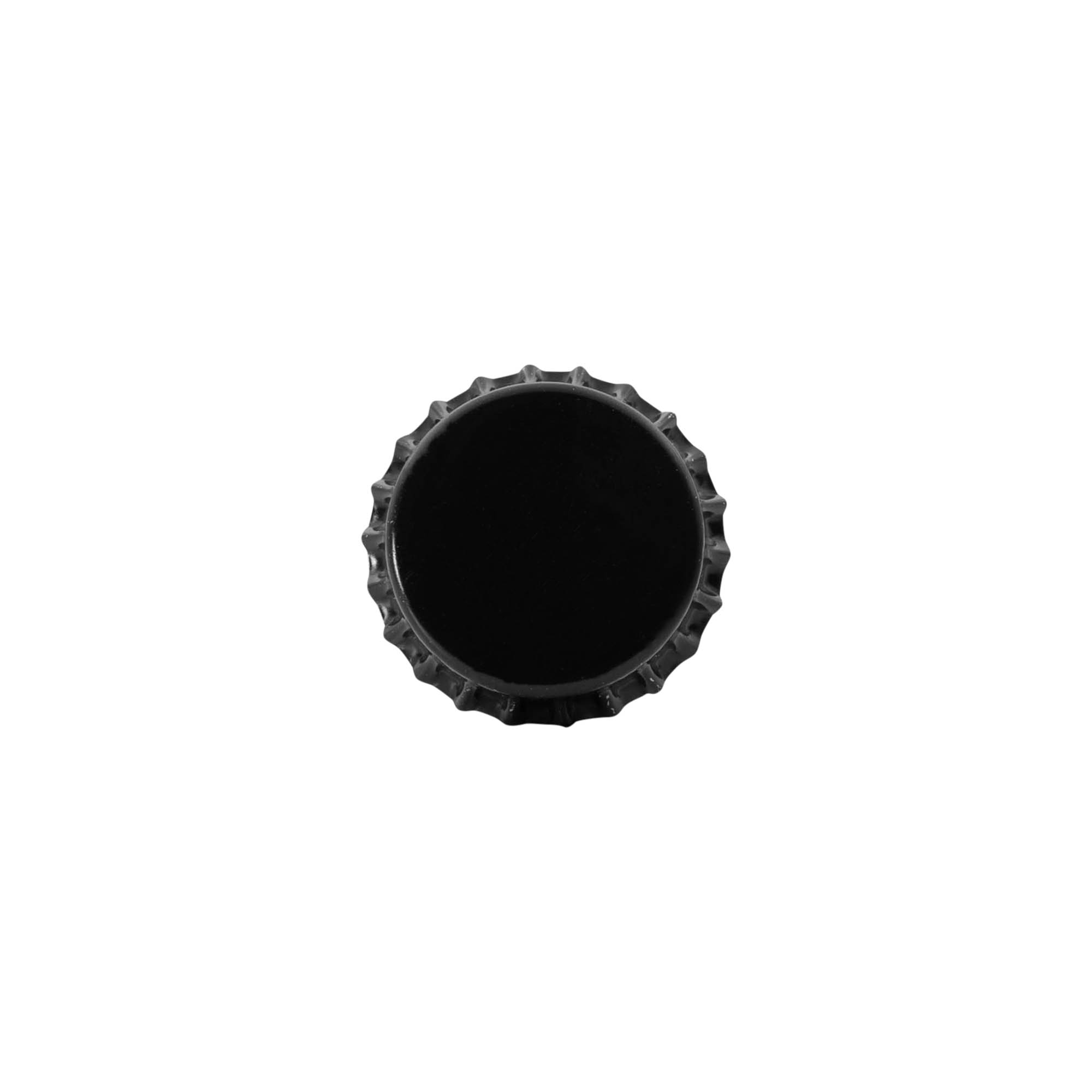 Korunkové uzávěry 29 mm, kov, černé Korunkové uzávěry 29 mm, kov, černé