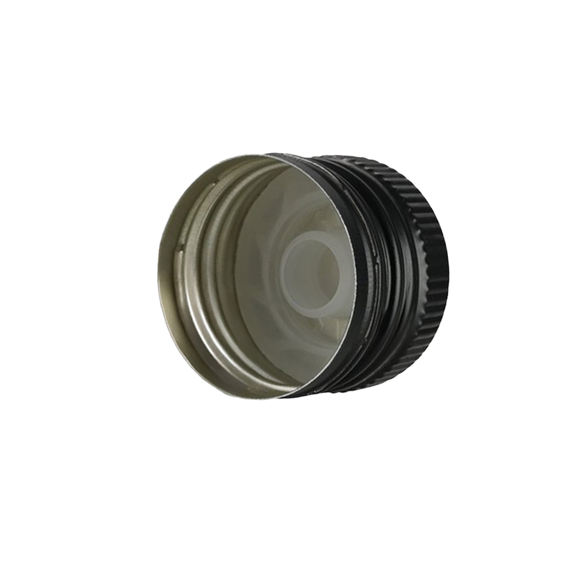 Šroubovací uzávěr s výpustným nástavcem, kov-plast, černý, pro hrdlo: PP 31,5 Šroubovací uzávěr s výpustným nástavcem, kov-plast, černý, pro hrdlo: PP 31,5