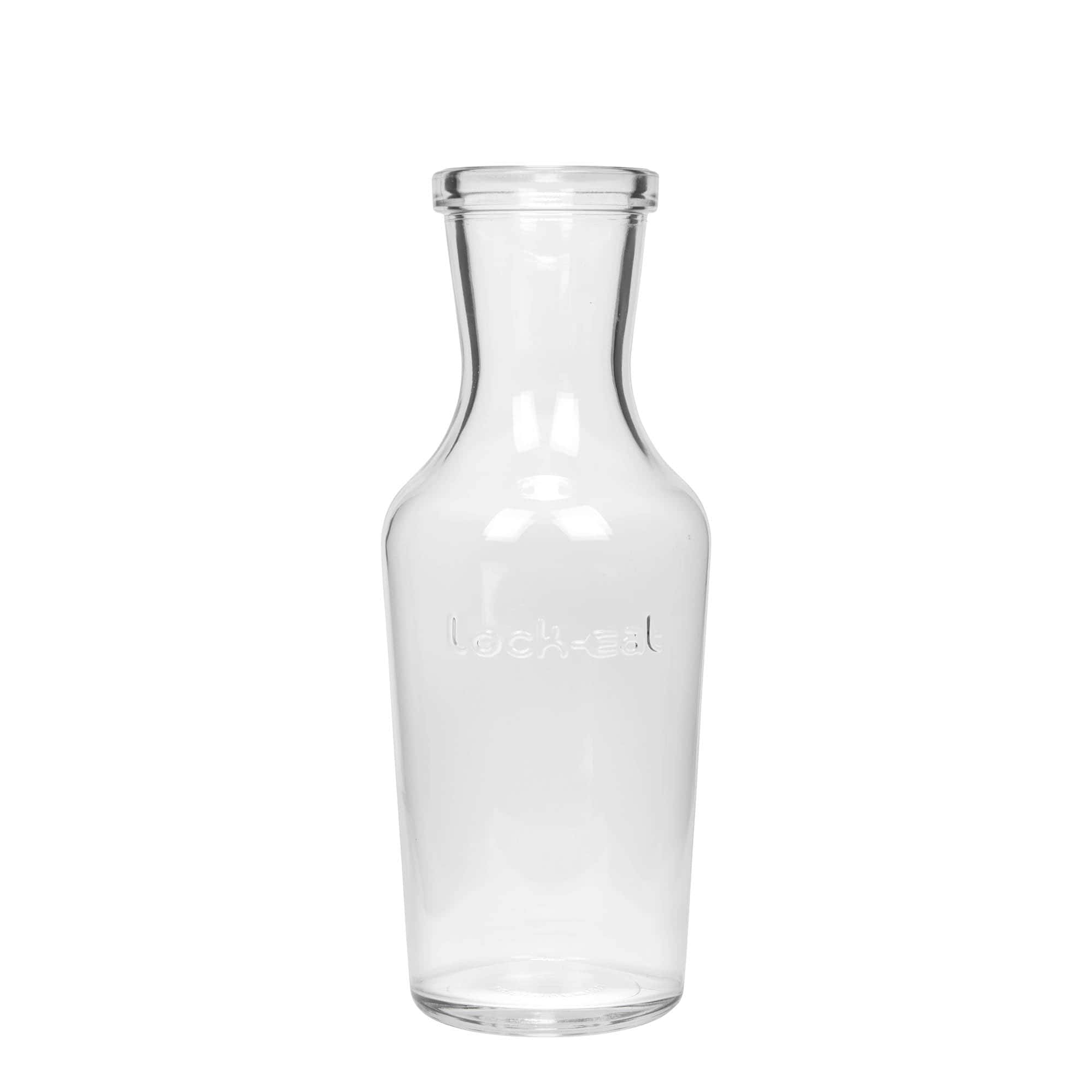 1.000 ml skleněná karafa „Lock-Eat“, hrdlo: uzávěr s drátěnou sponou