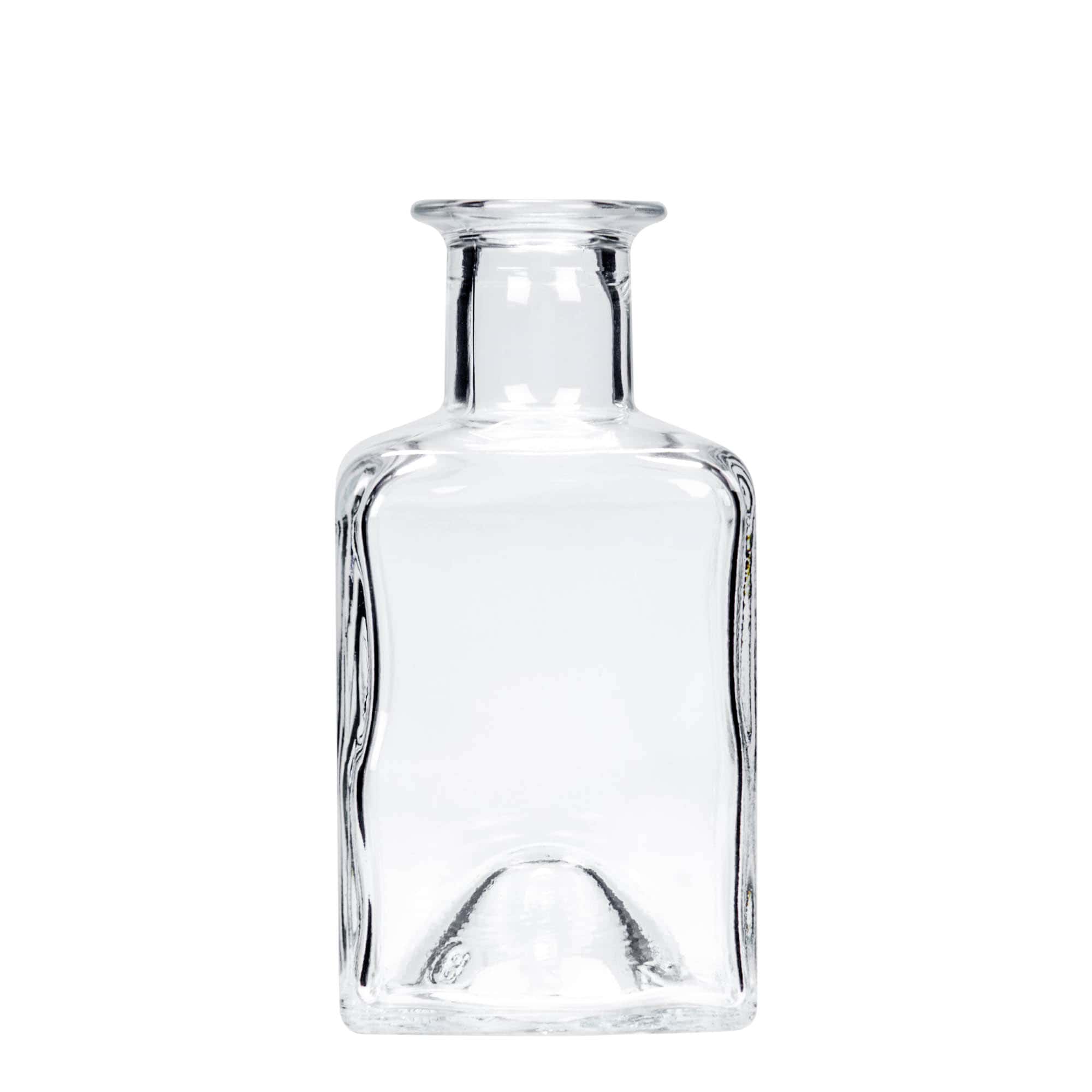 200 ml skleněná láhev 'Kubica', čtvercová, hrdlo: korek