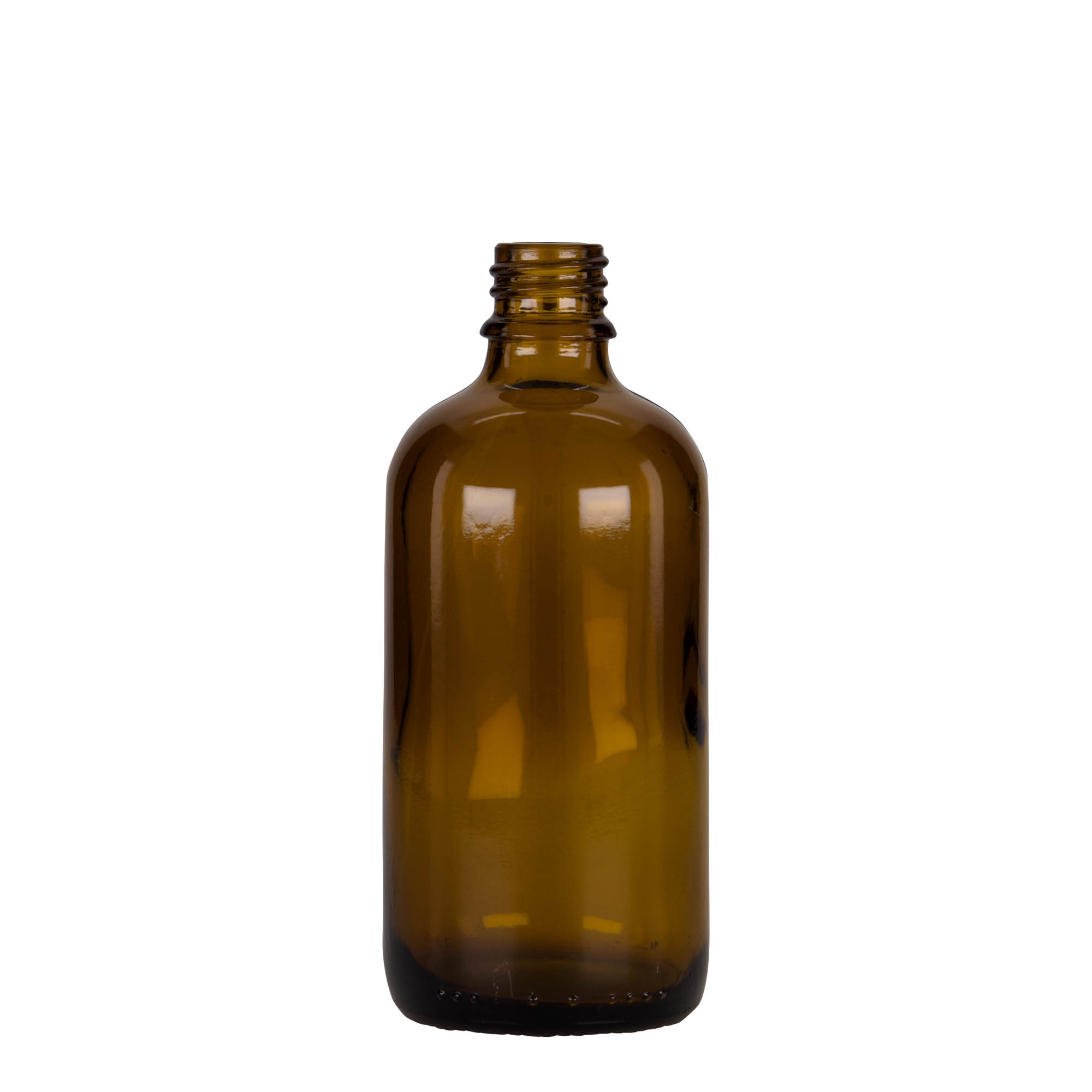 100 ml kapátková lahvička lékařská, sklo, hnědo-černá, hrdlo: DIN 18