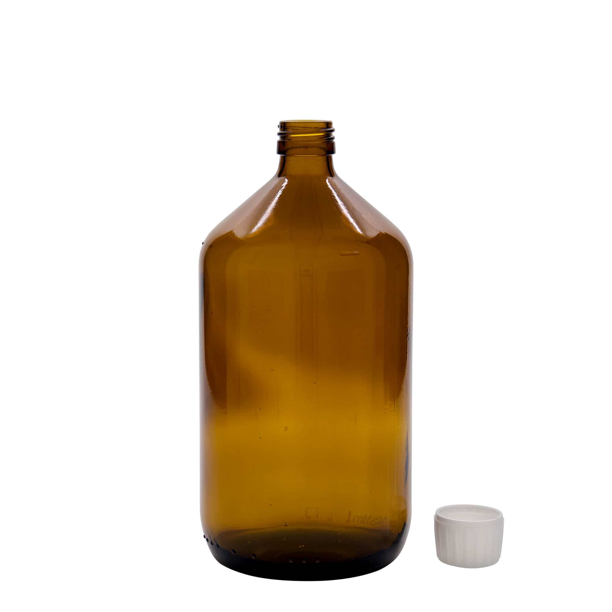 Lékovka 1000 ml, hnědá, sklo, ústí: PP 28