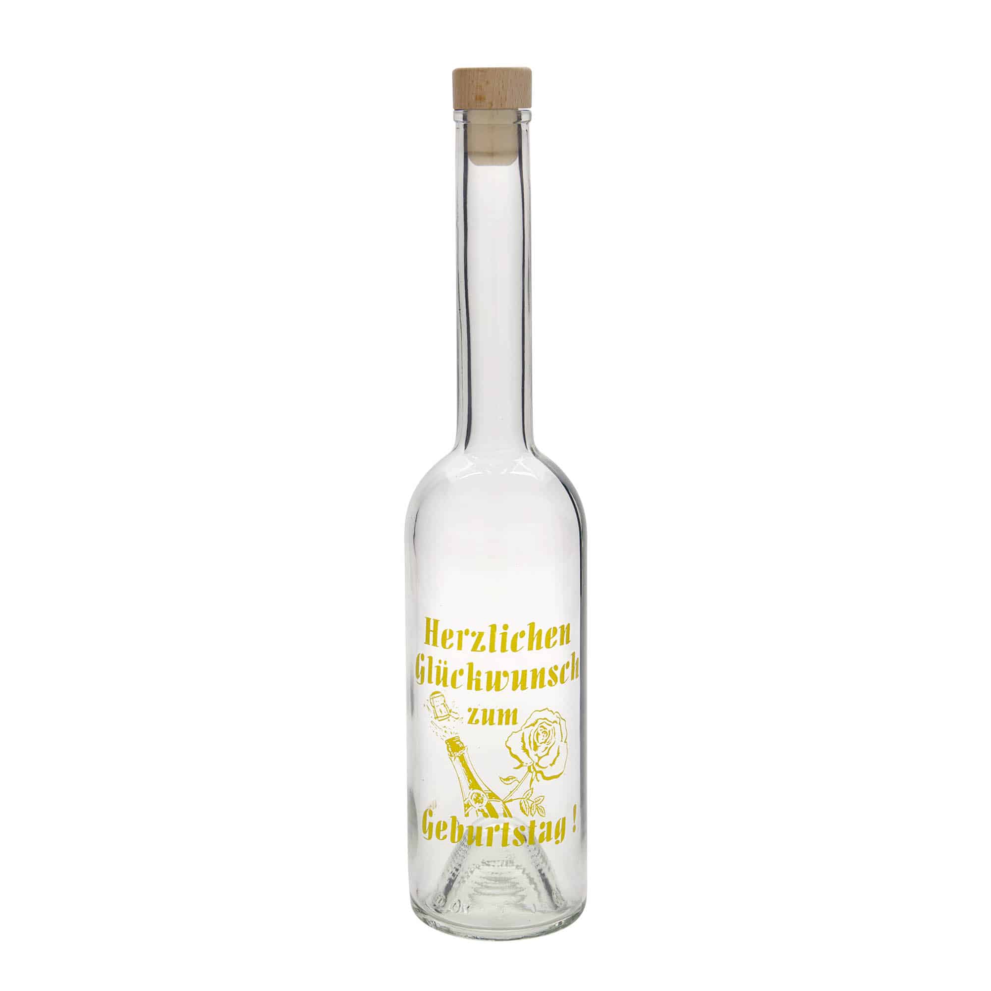 Skleněná lahev 500 ml 'Opera', motiv: Apple, uzávěr: korek
