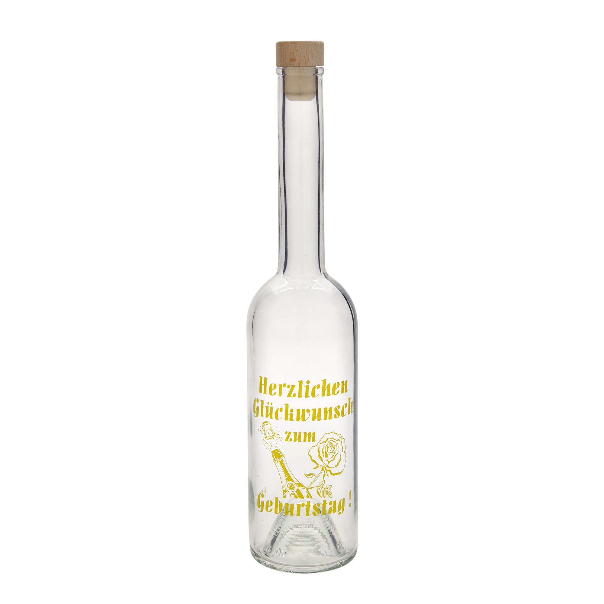 500 ml skleněná láhev 'Opera', motiv: jablko, hrdlo: korek