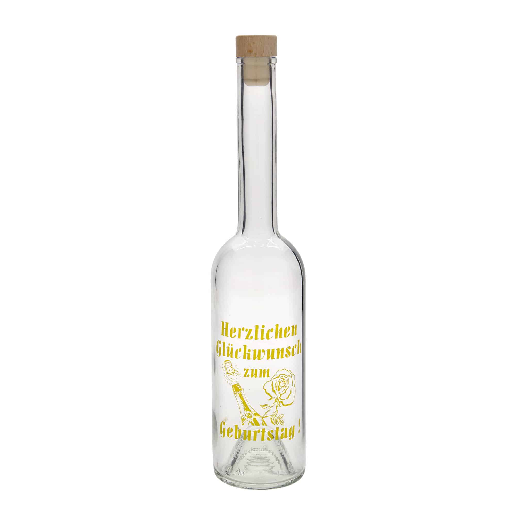 500 ml skleněná láhev 'Opera', motiv: jablko, hrdlo: korek