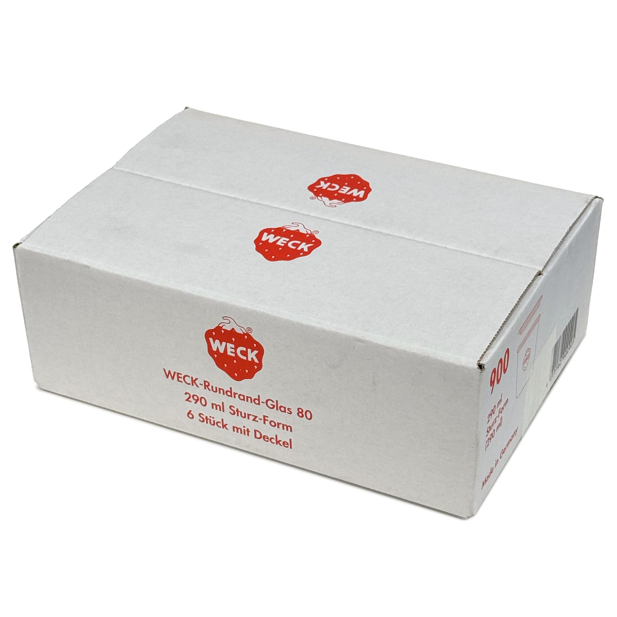 6x 290 ml WECK vysoká zavařovací sklenice se skleněným víčkem RR 80