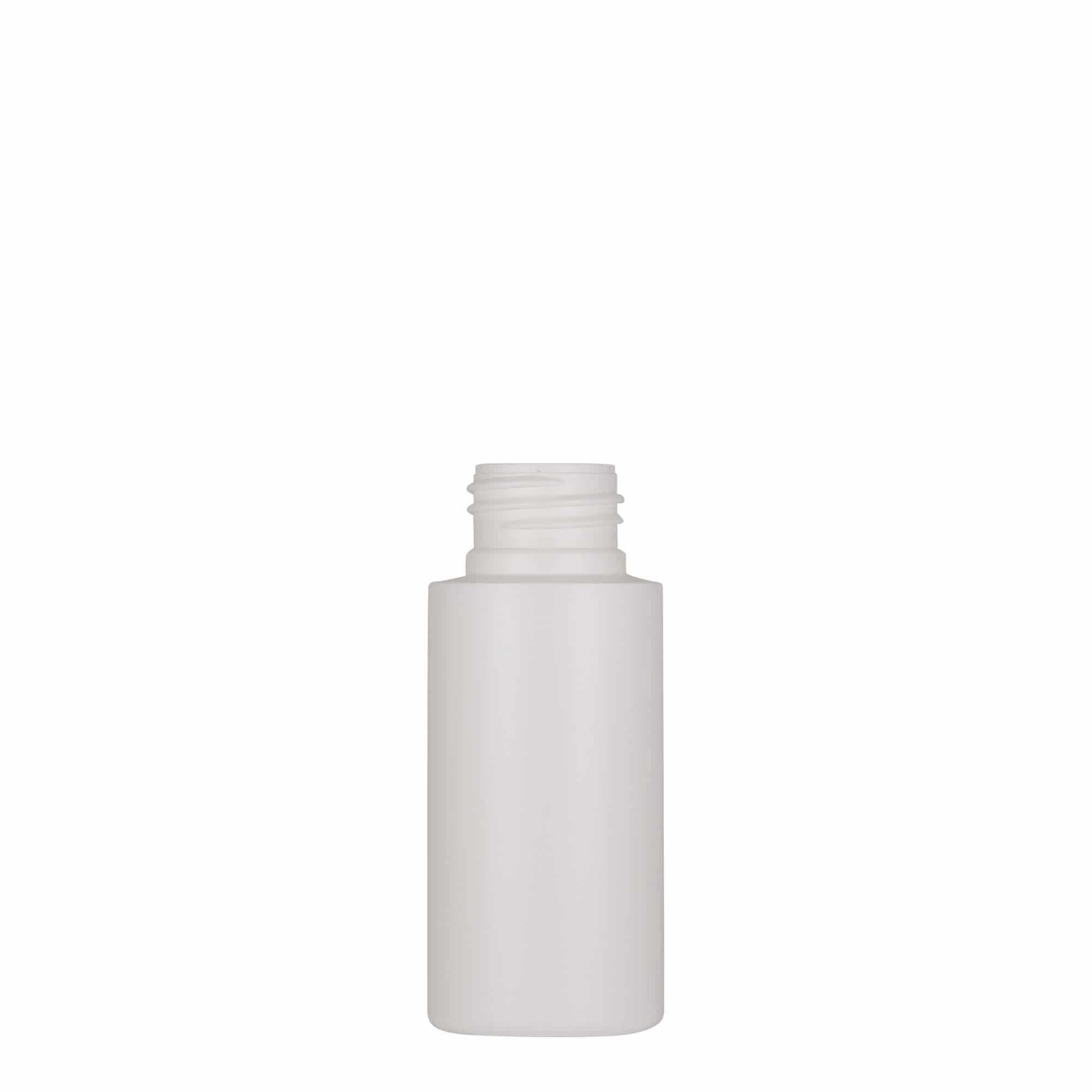 50 ml plastová lahvička 'Pipe', zelený HDPE, bílá, hrdlo: 24/410