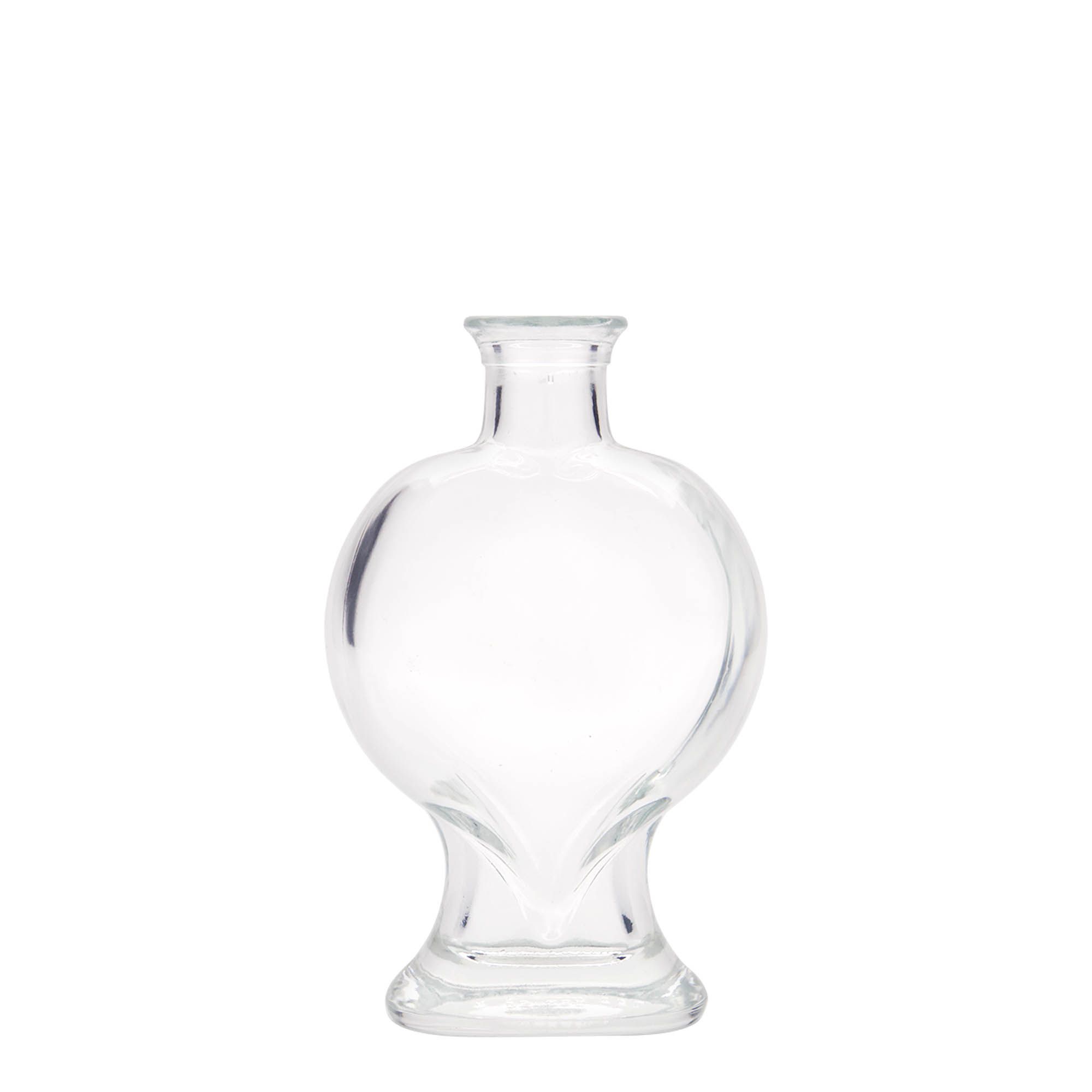 200 ml skleněná láhev „Srdce“, hrdlo: korek