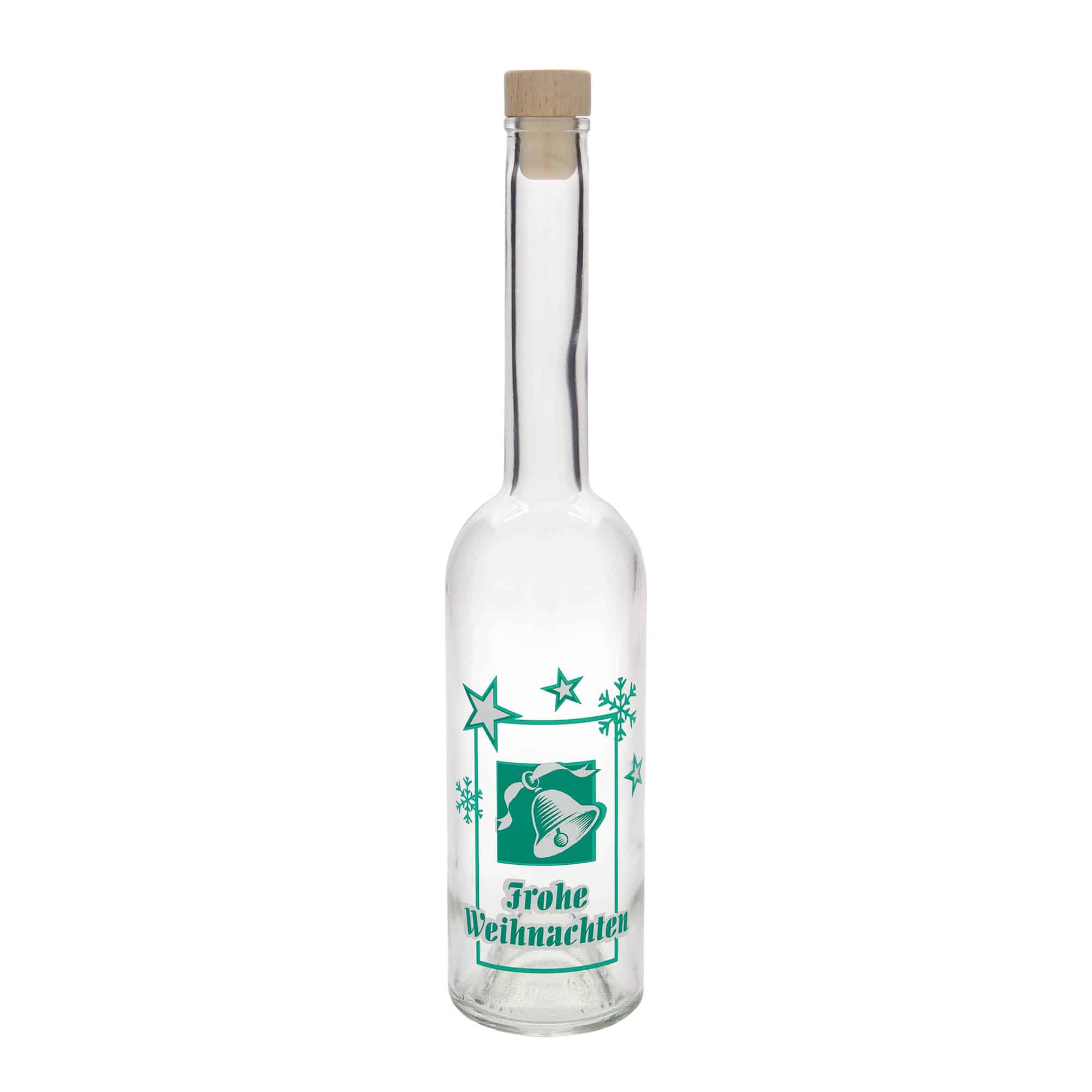 Skleněná lahev 500 ml 'Opera', motiv: Veselé Vánoce, uzávěr: korek