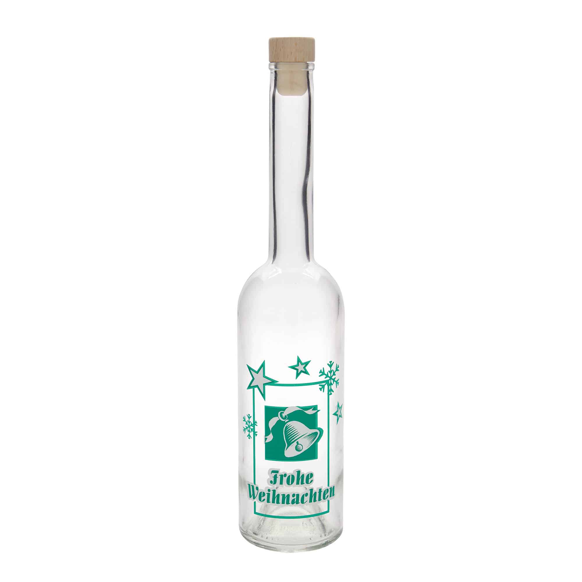 500 ml skleněná láhev „Opera“, motiv: Veselé Vánoce, hrdlo: korek