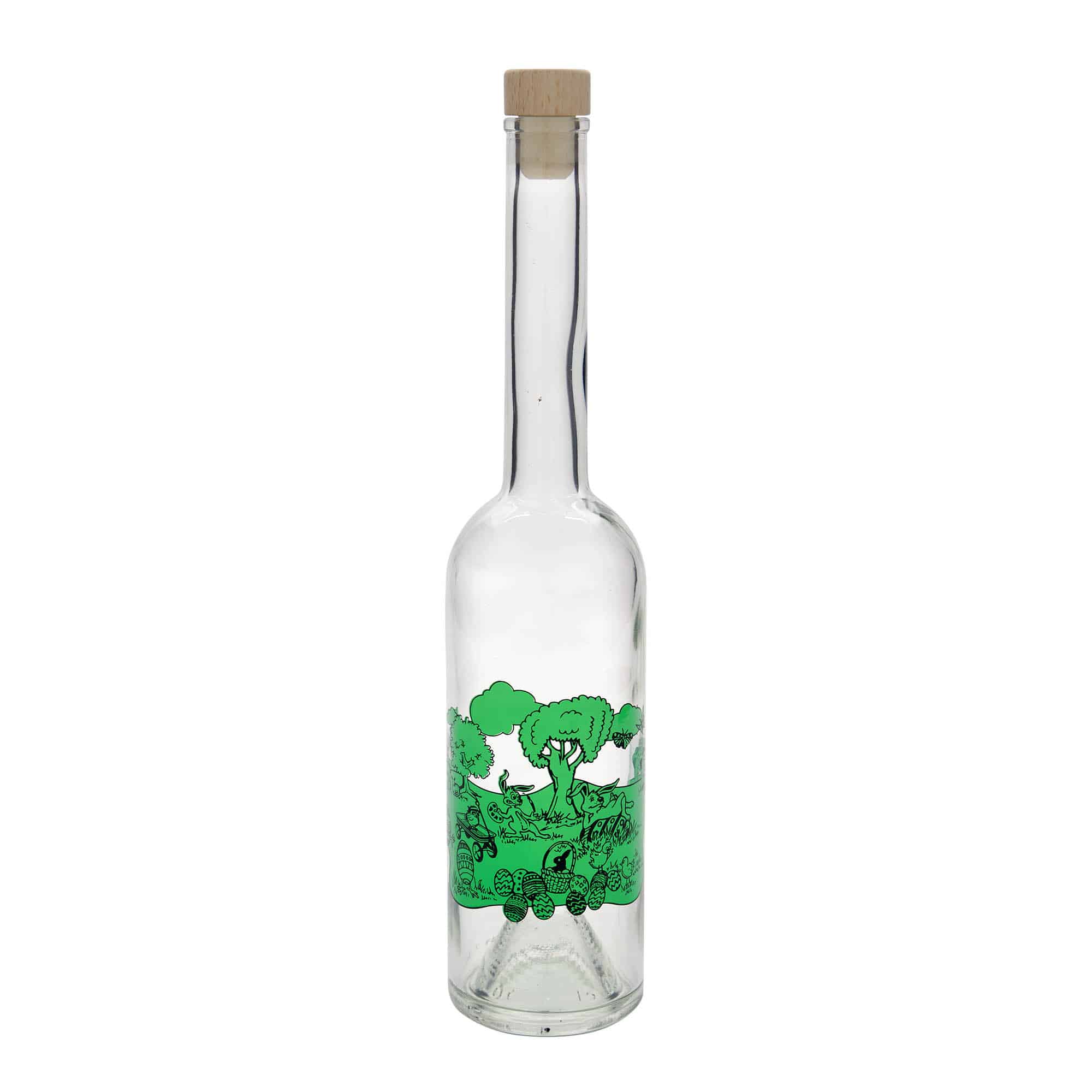 Skleněná lahev 500 ml 'Opera', motiv: Veselé Velikonoce, uzávěr: korek