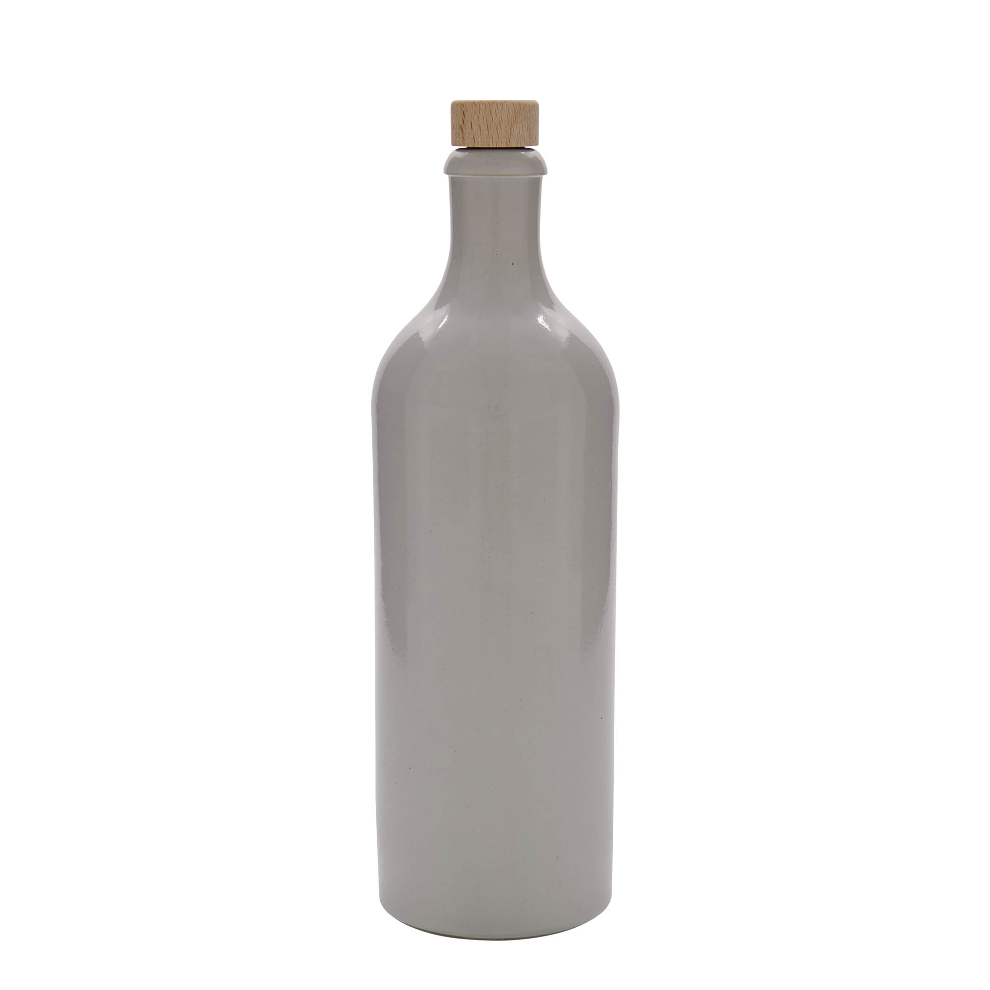 750 ml keramická džbán, kamenina, bílá, hrdlo: korek