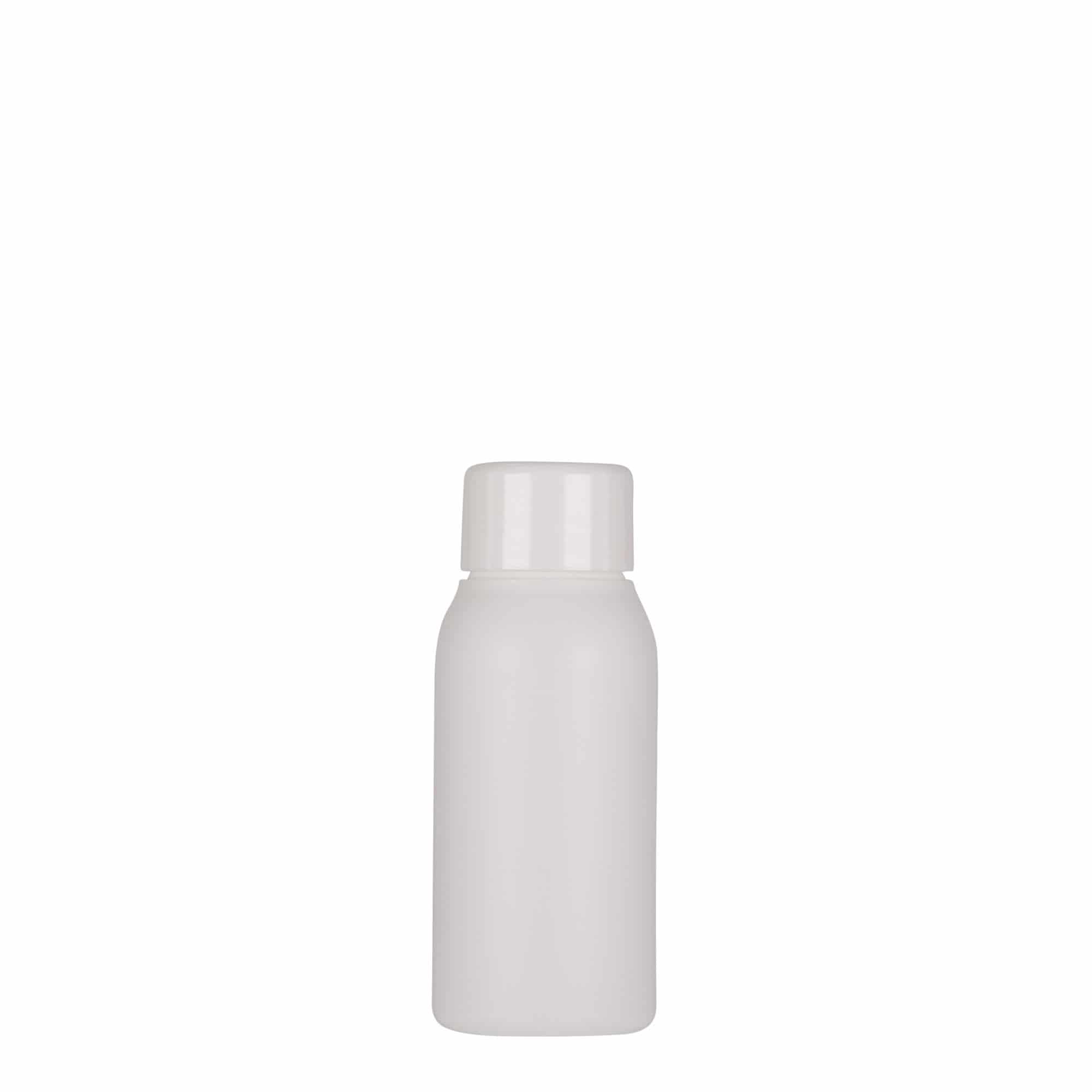 50 ml plastová lahvička „Tuffy“, HDPE, bílá, hrdlo: 24/410